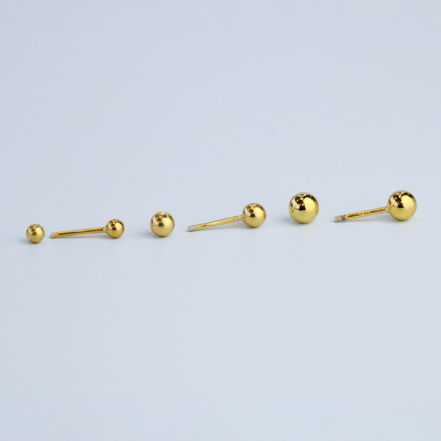 Gold Screw Back Stud Earrings