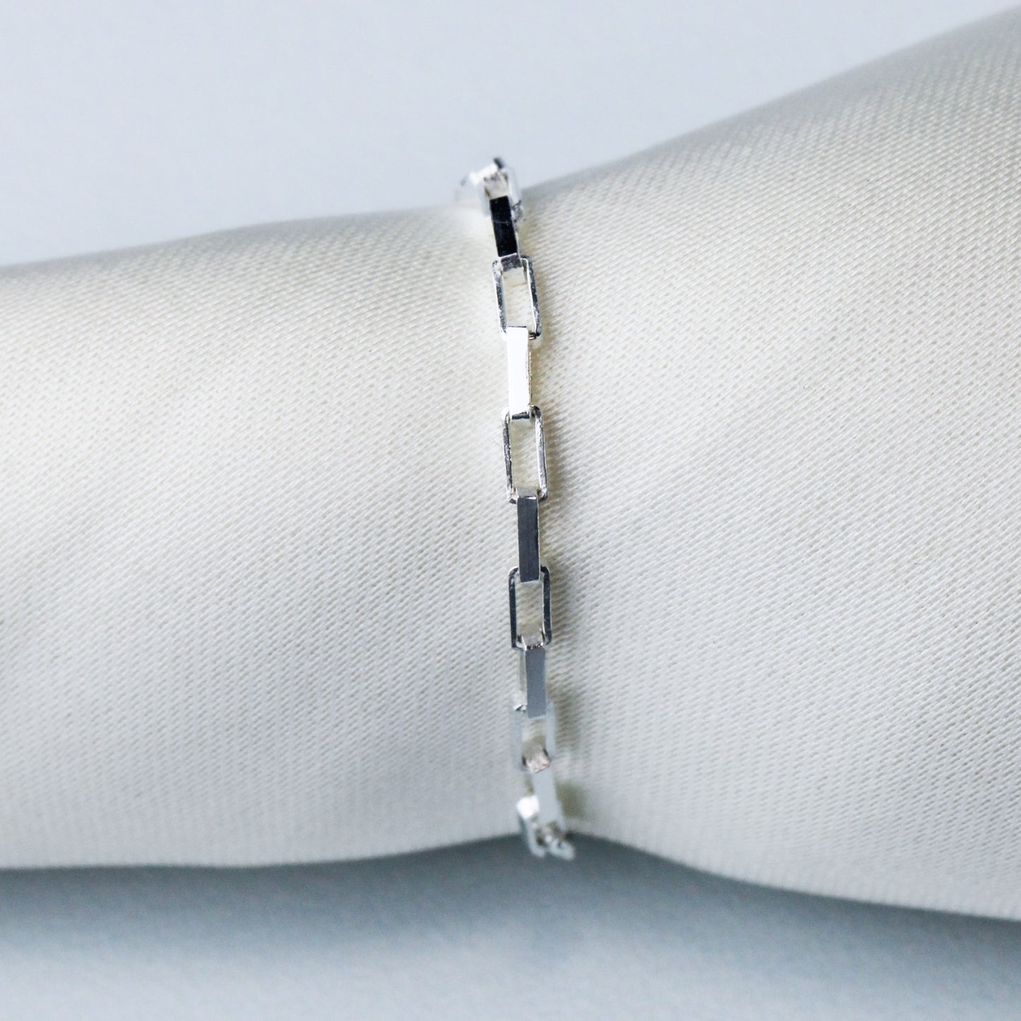 Rectangle Link Chain Adjustable Ring