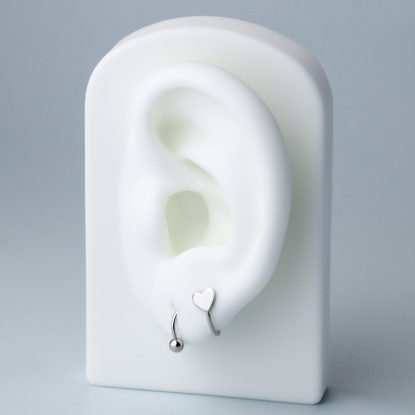 Screw Back Heart Spiral Earrings
