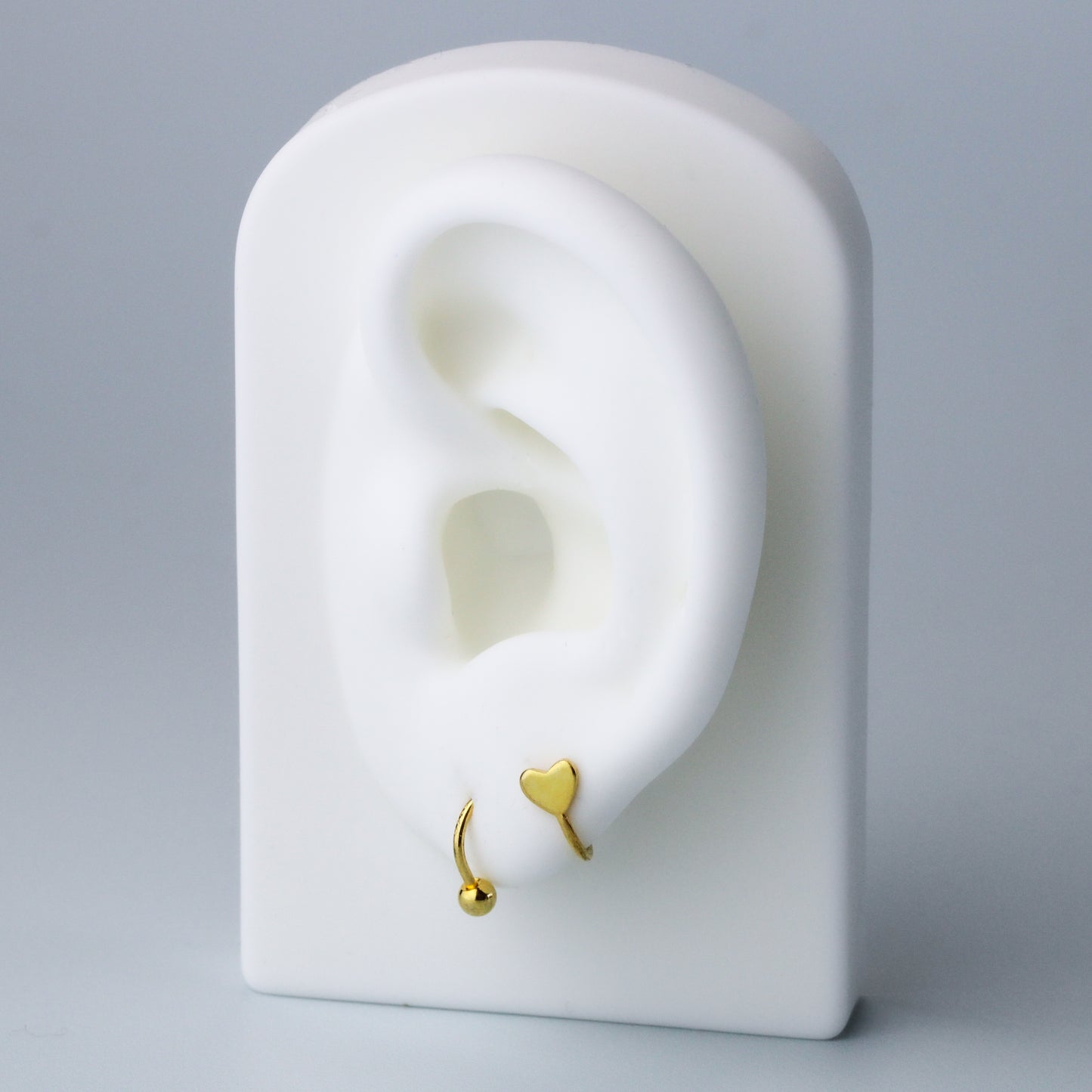 Screw Back Heart Spiral Earrings