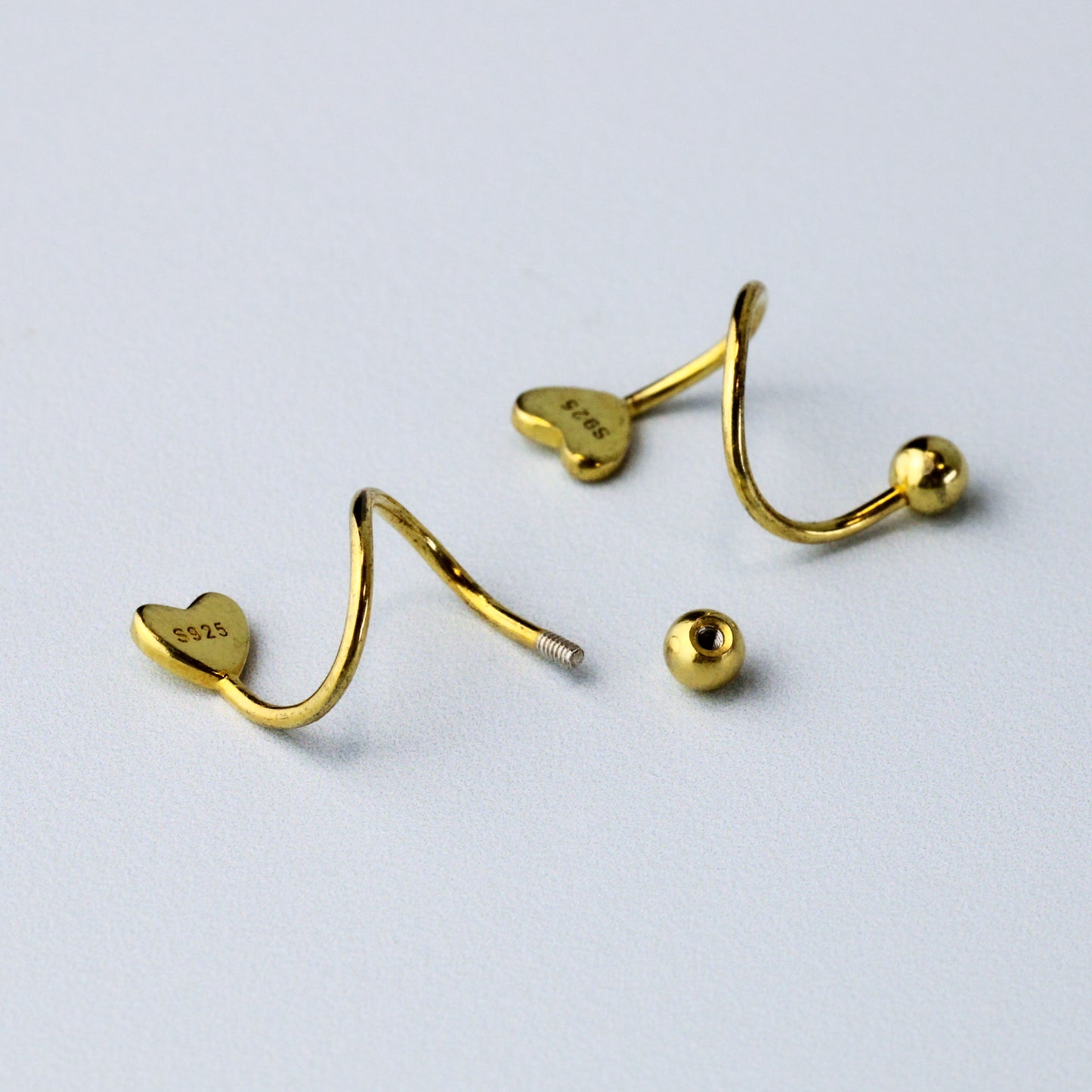 Screw Back Heart Spiral Earrings