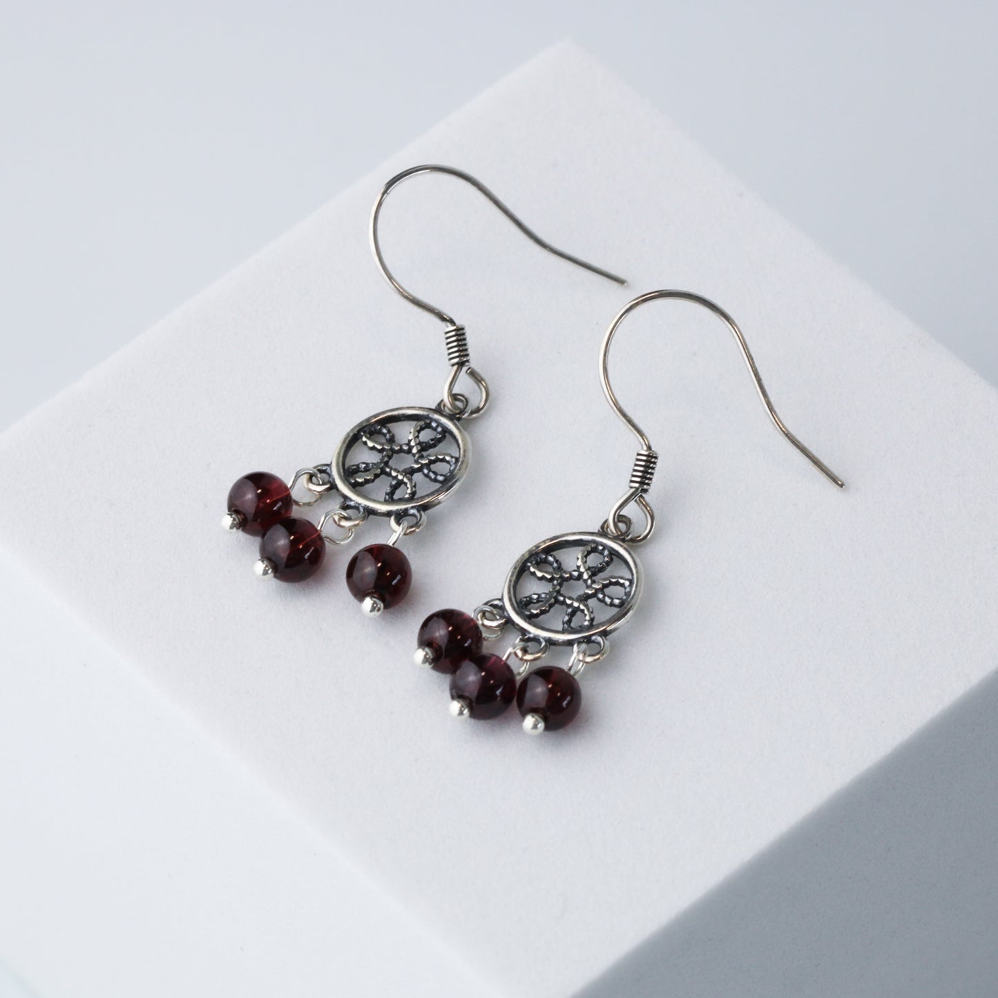 Beaded Dreamcatcher Dangle Earrings