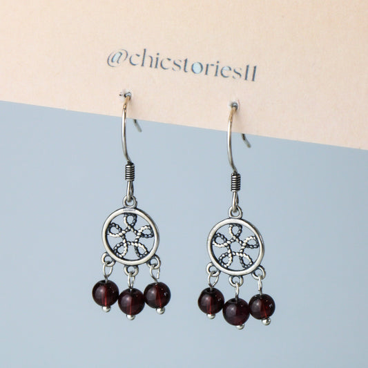 Beaded Dreamcatcher Dangle Earrings