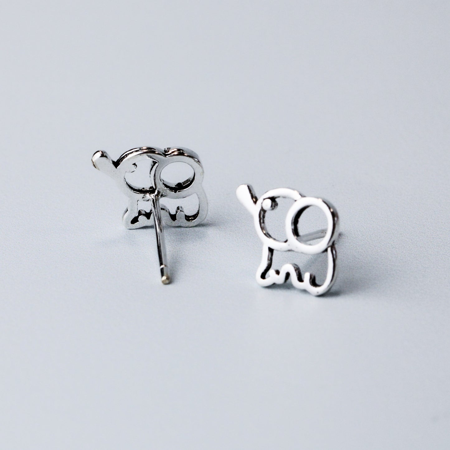 Elephant Outline Stud Earrings