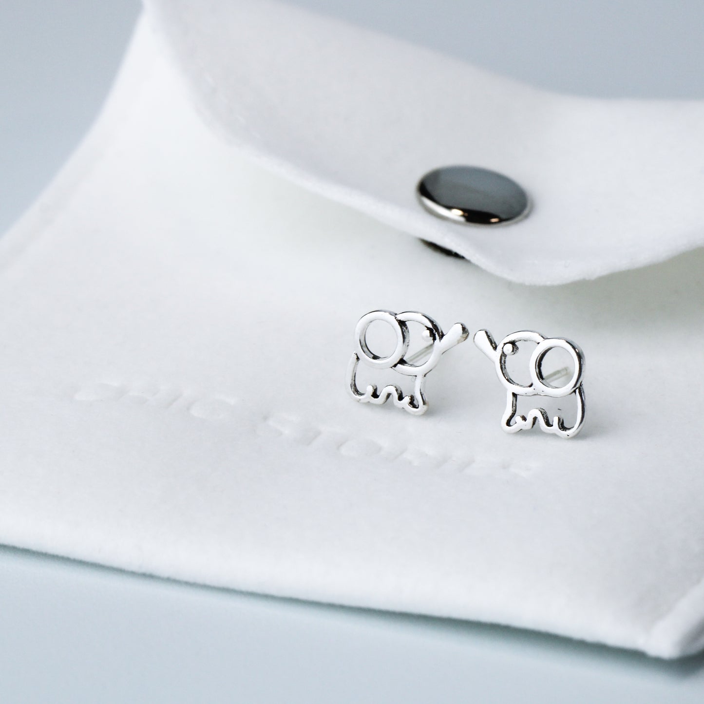 Elephant Outline Stud Earrings