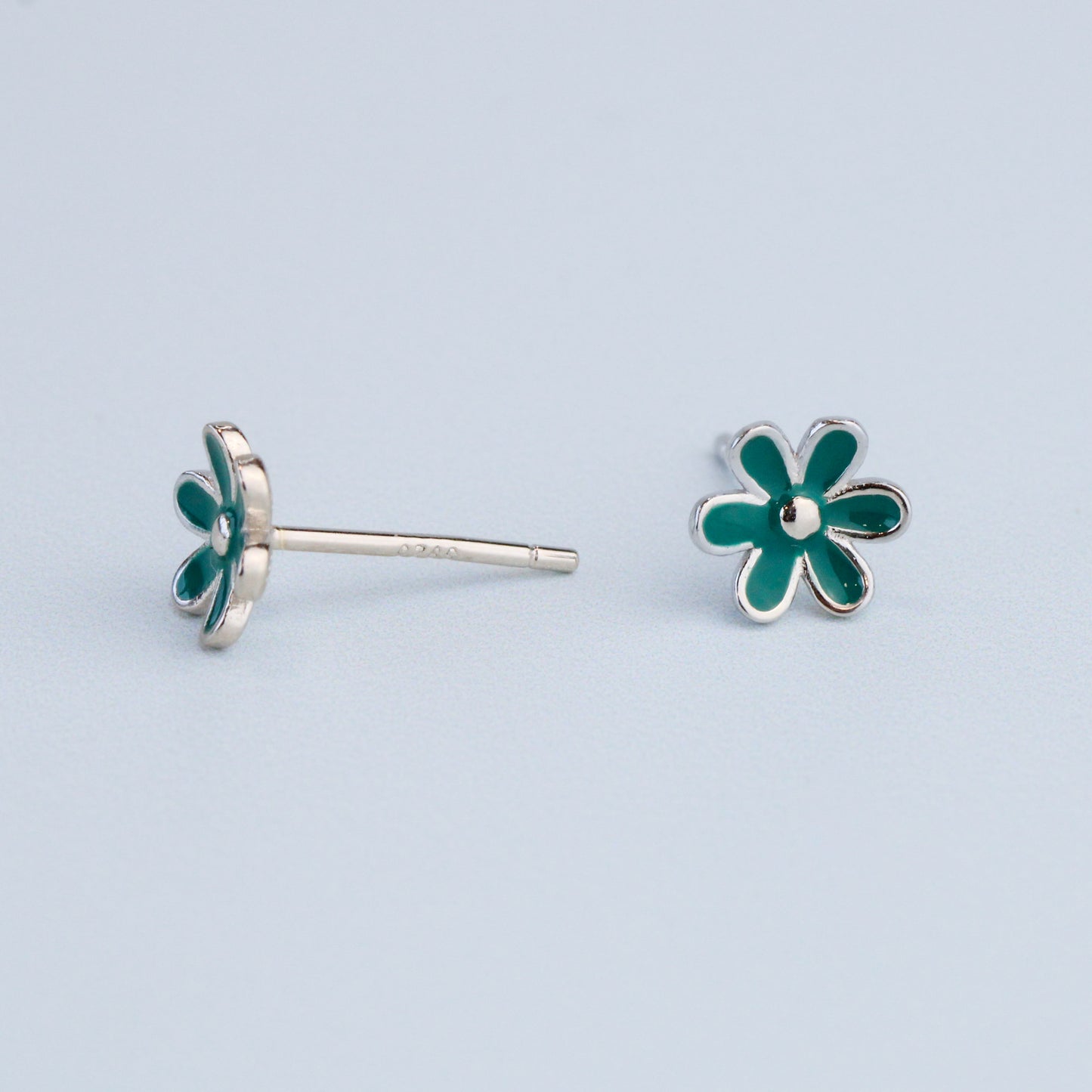 Dainty Blue Flower Stud Earrings