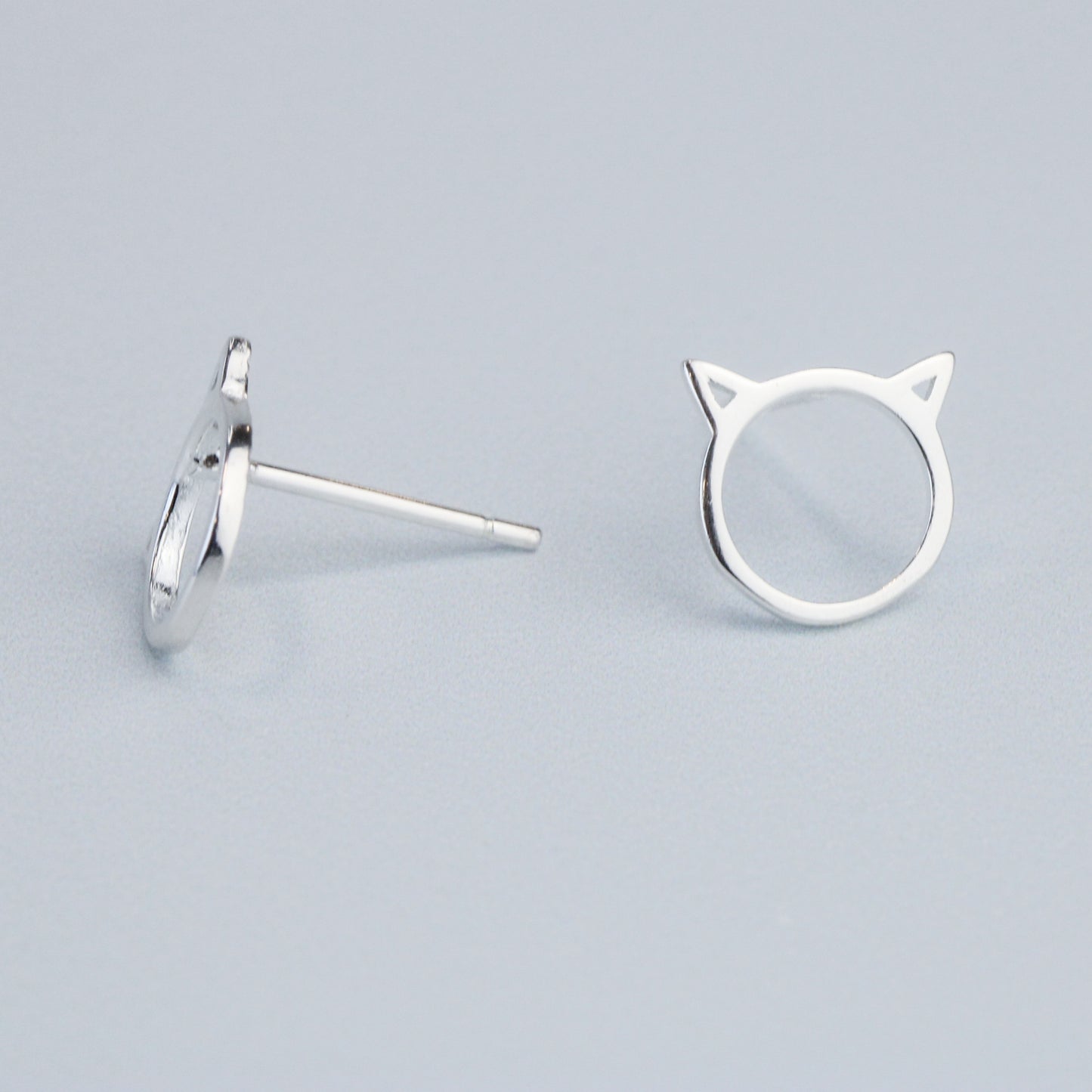 Minimalist Cat Face Stud Earrings