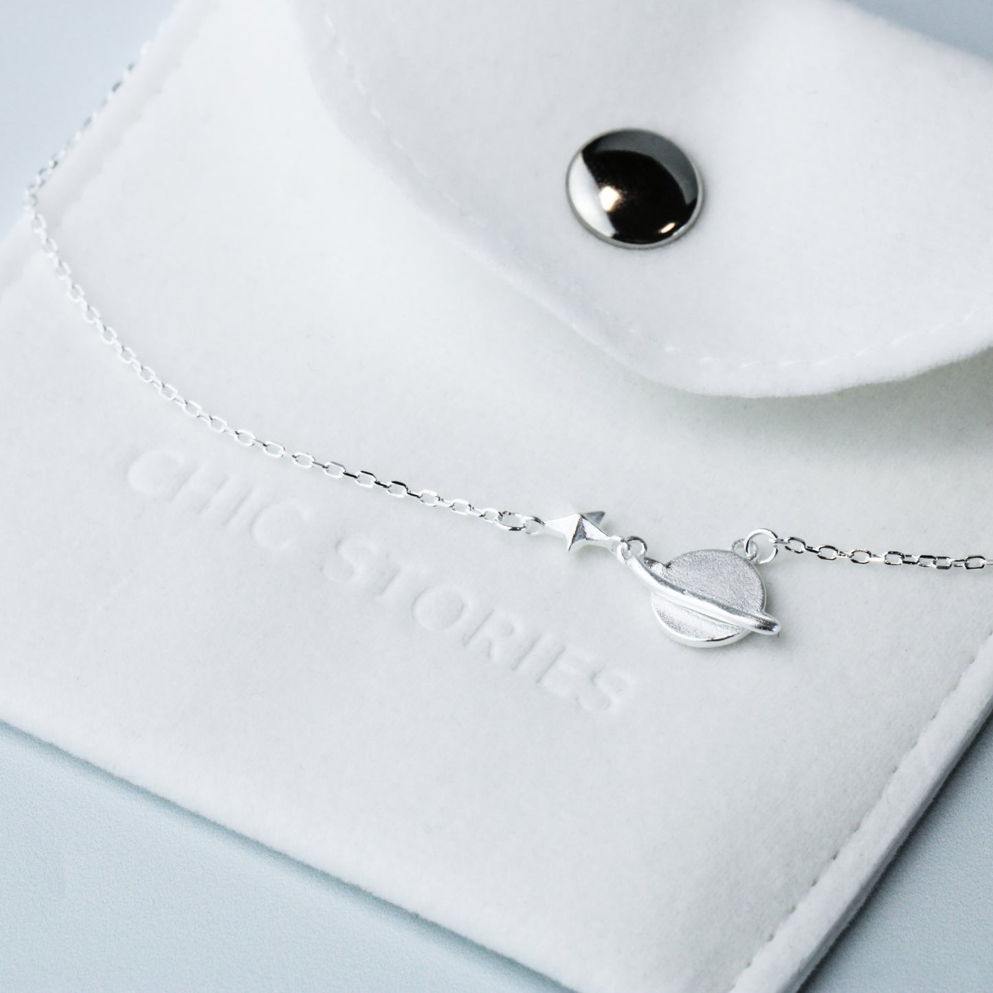 Saturn and Star Pendant Necklace