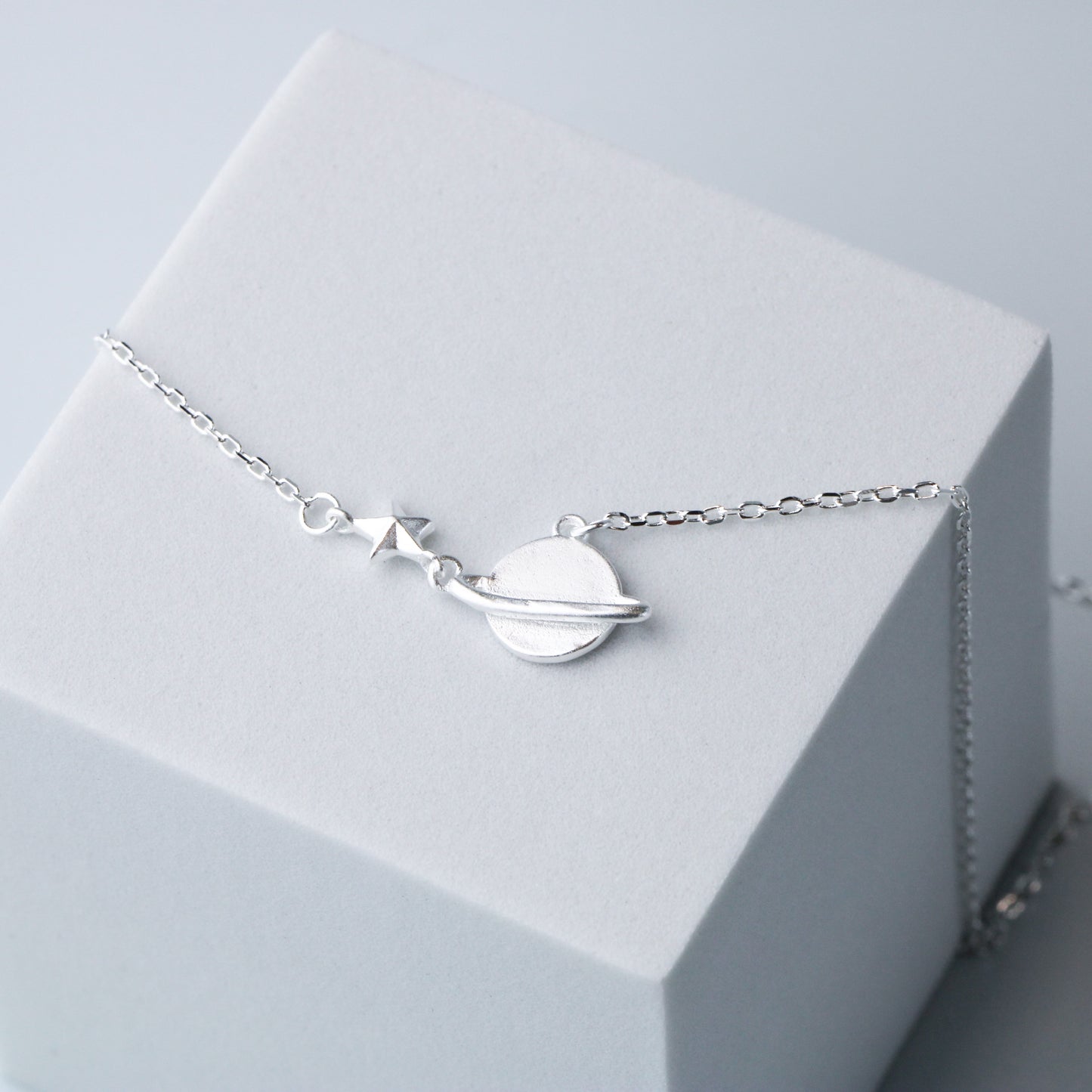 Saturn and Star Pendant Necklace