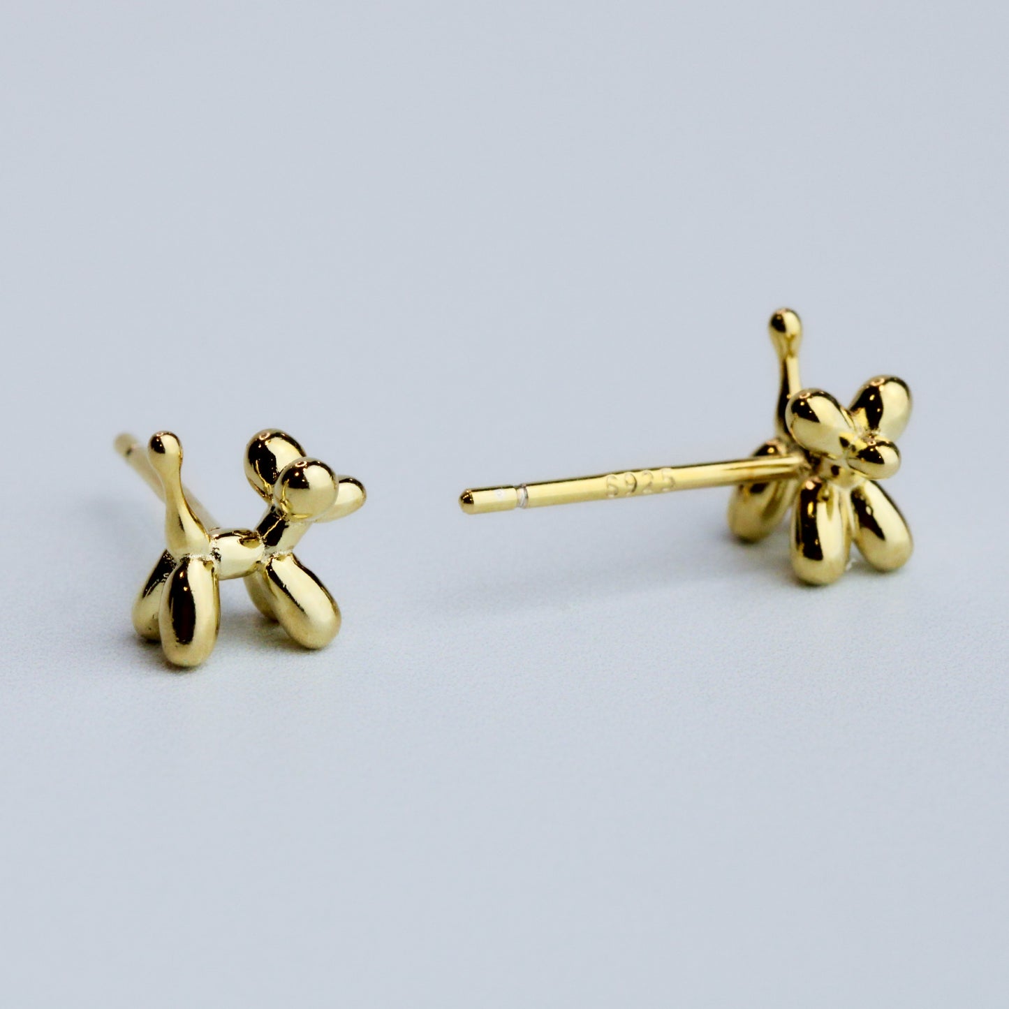 Gold Colour Balloon Dog Stud Earrings