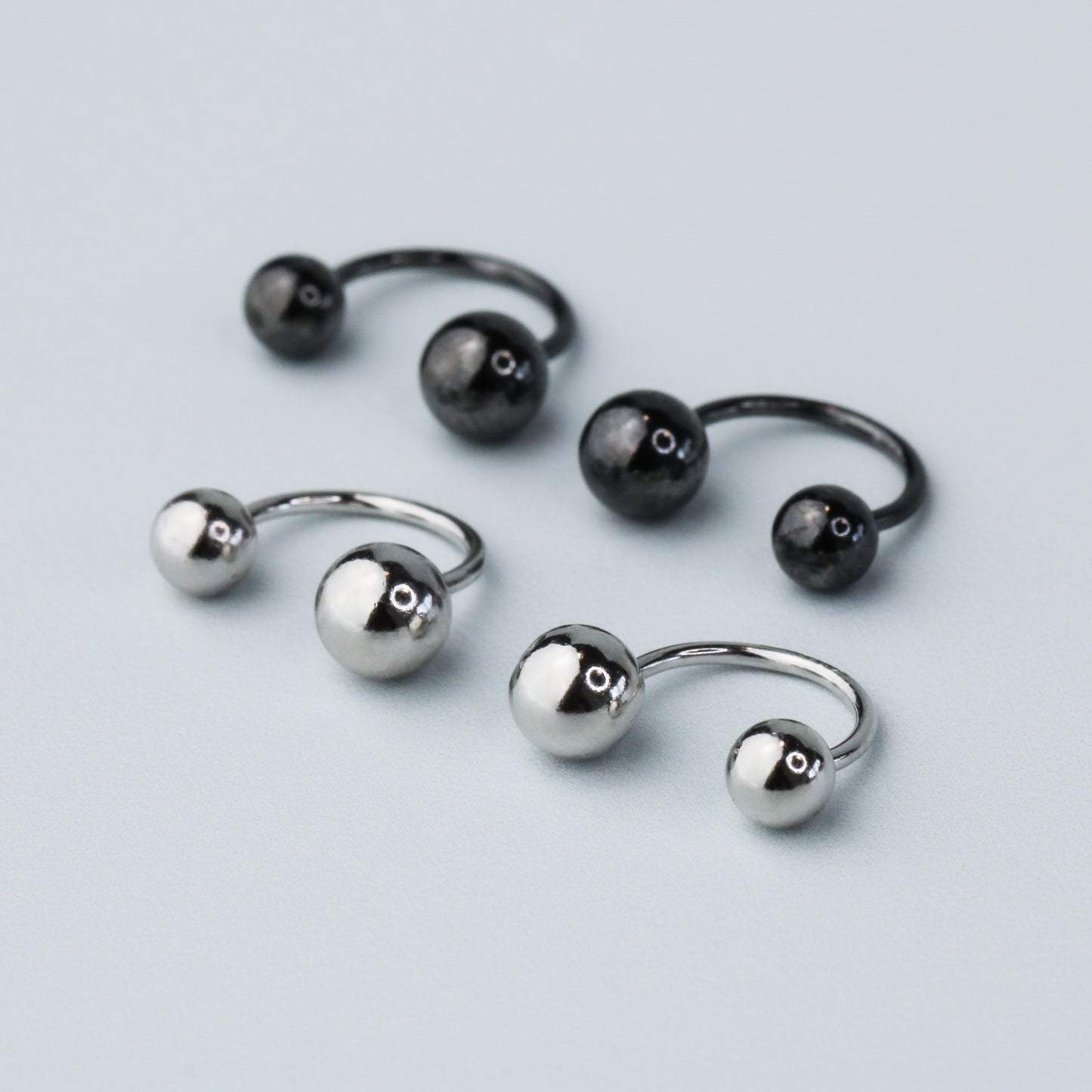 Screw Ball Back Ear Jacket Earrings