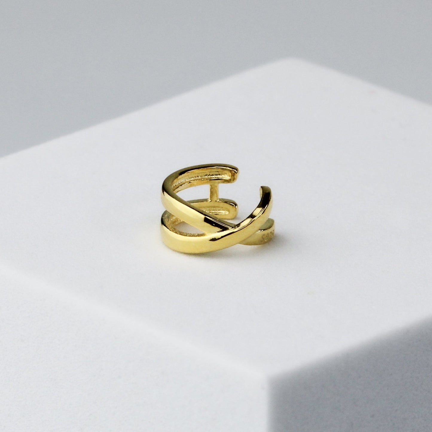 Gold Cross Over Ear Cuff