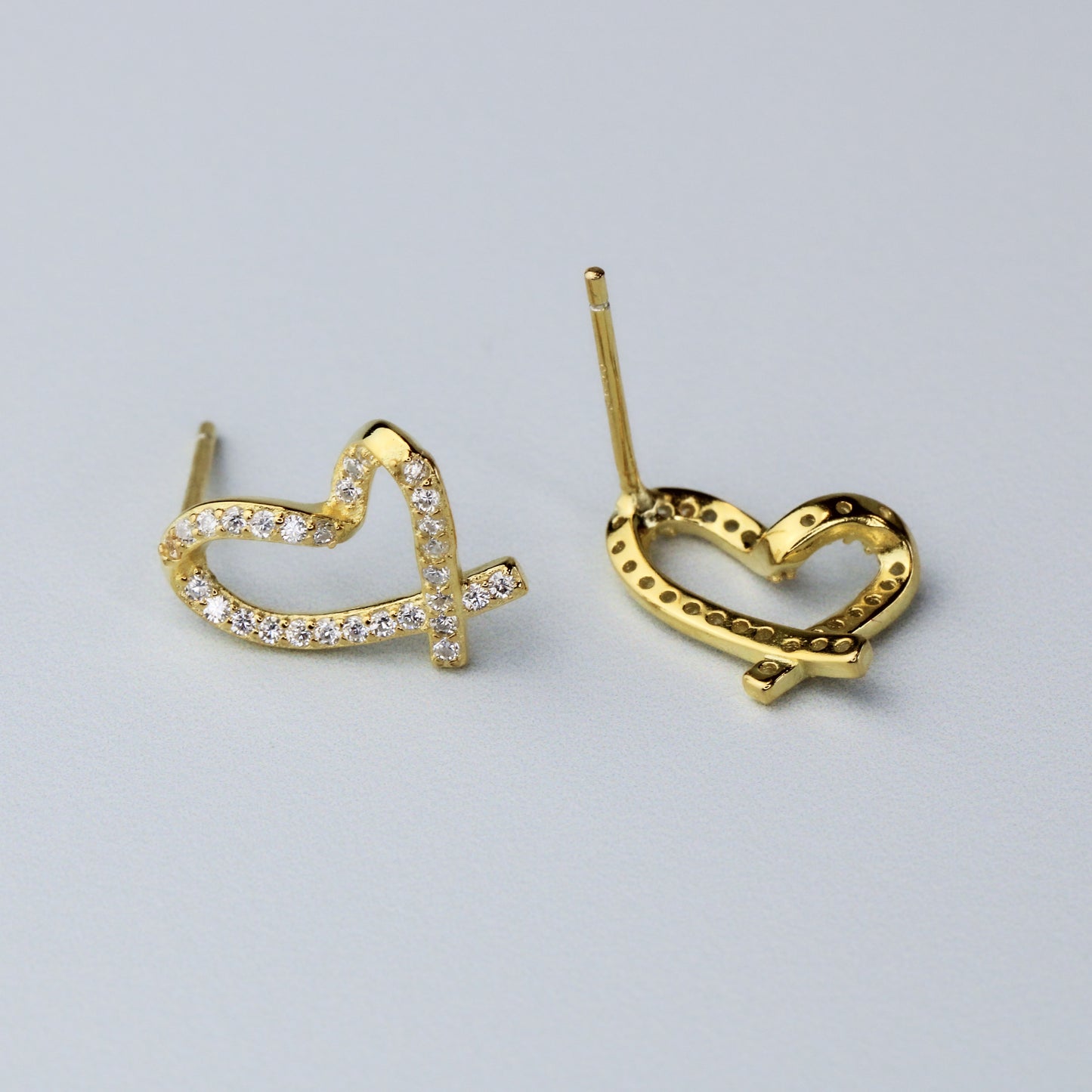 Sparkly Heart Stud Earrings