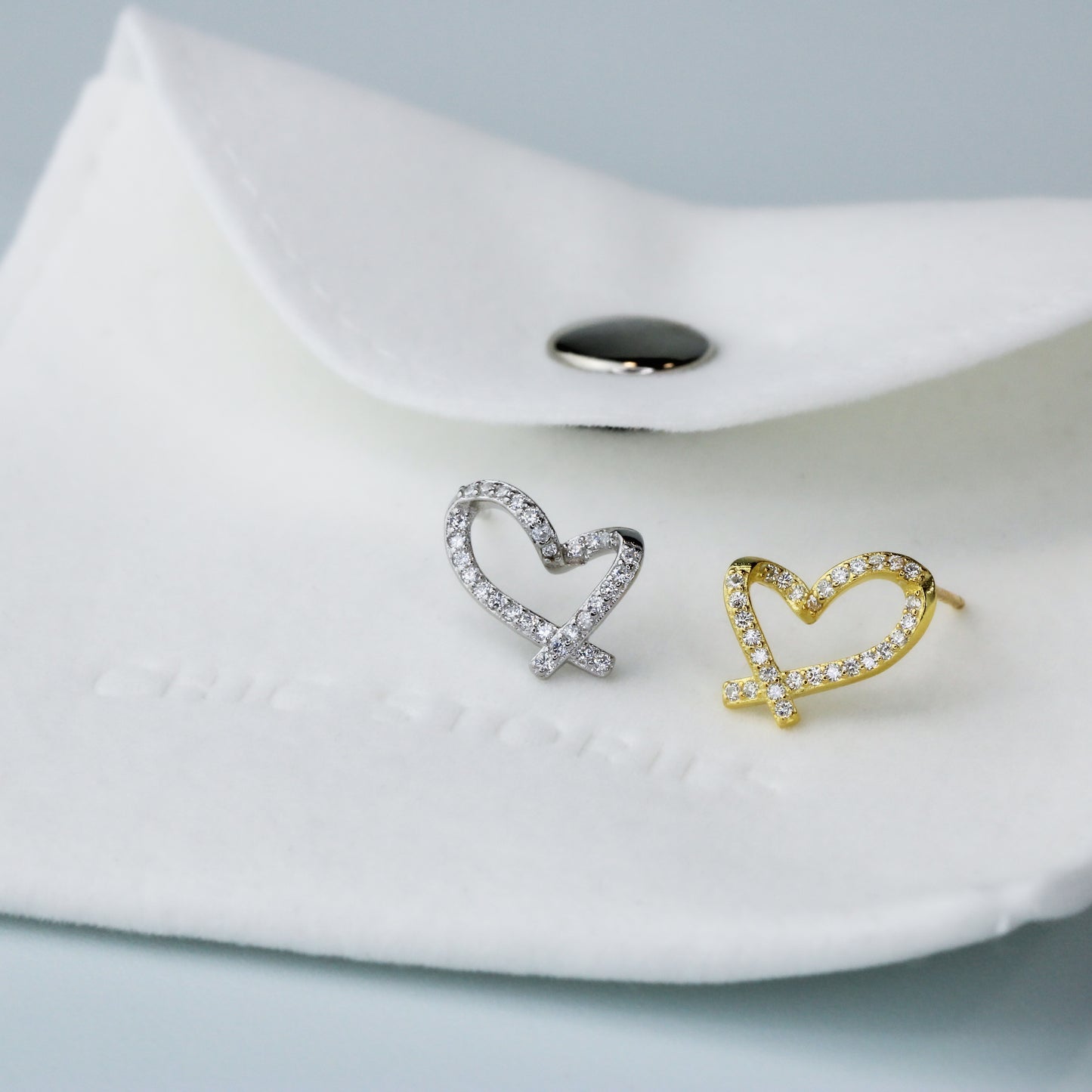 Sparkly Heart Stud Earrings