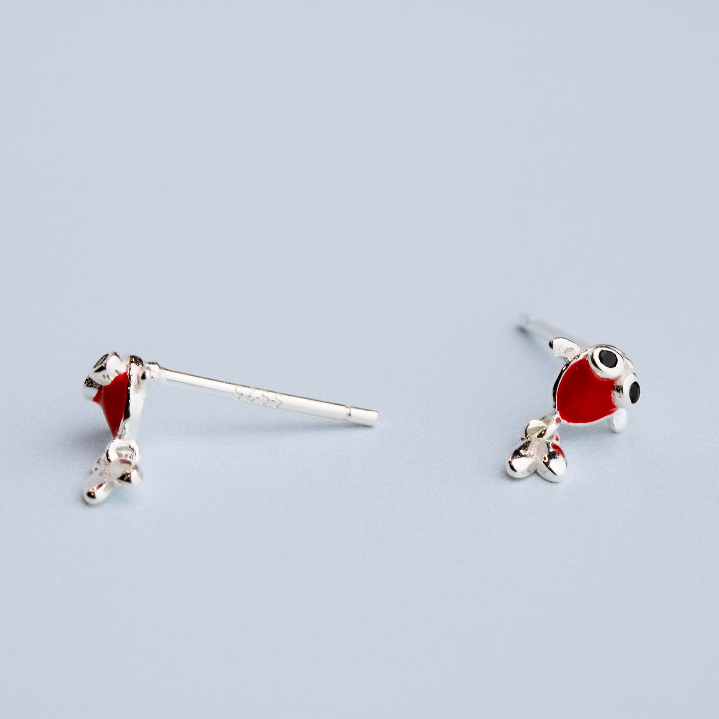 Tiny Goldfish Dangle Stud Earrings