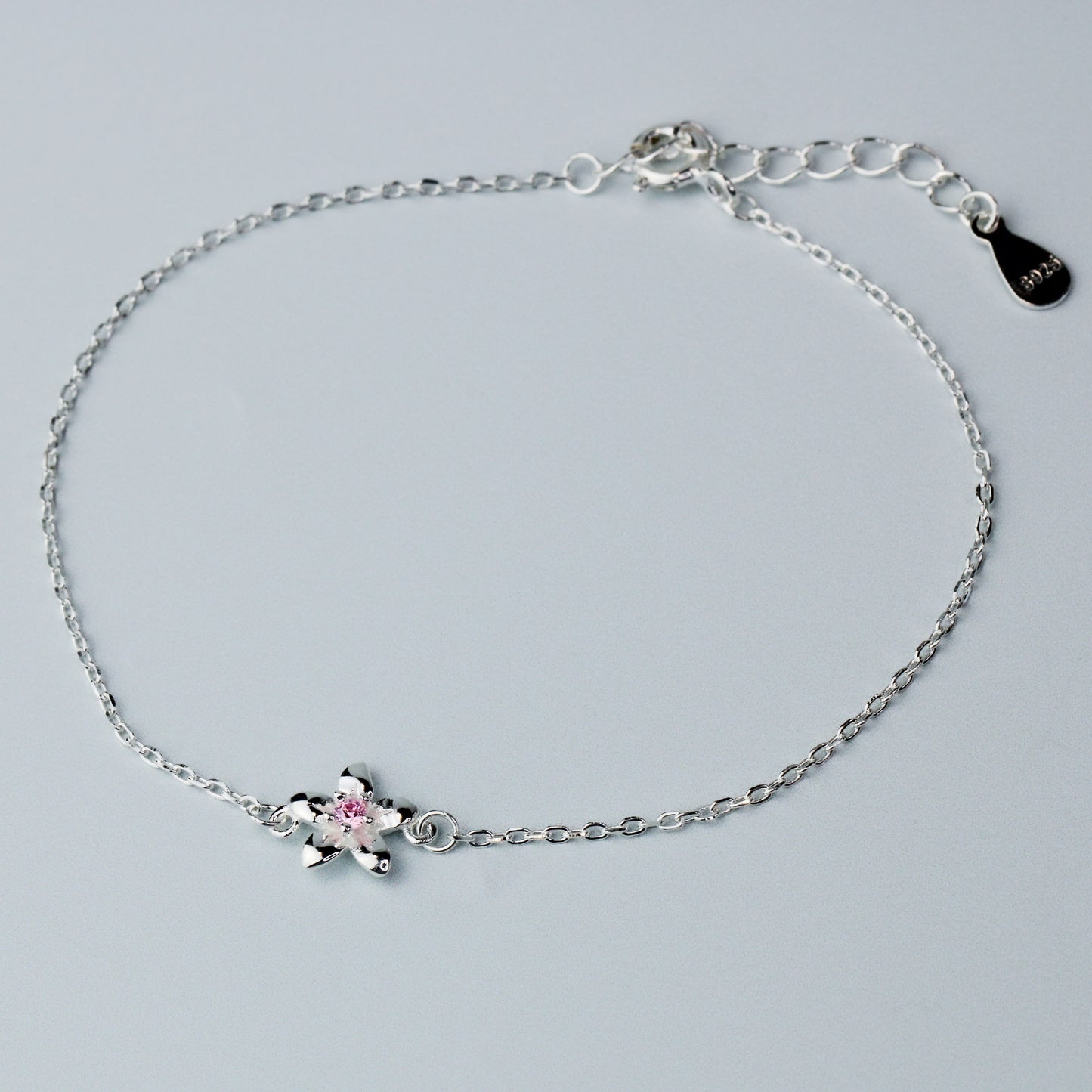 Pink Crystal Flower Bracelet