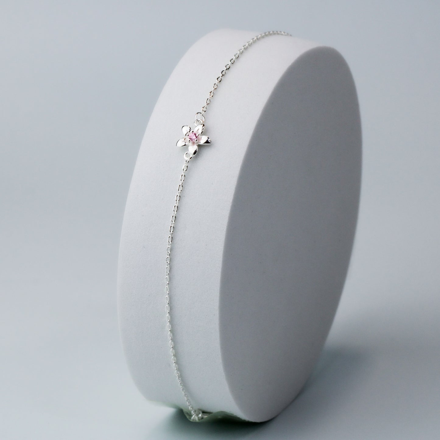 Pink Crystal Flower Bracelet