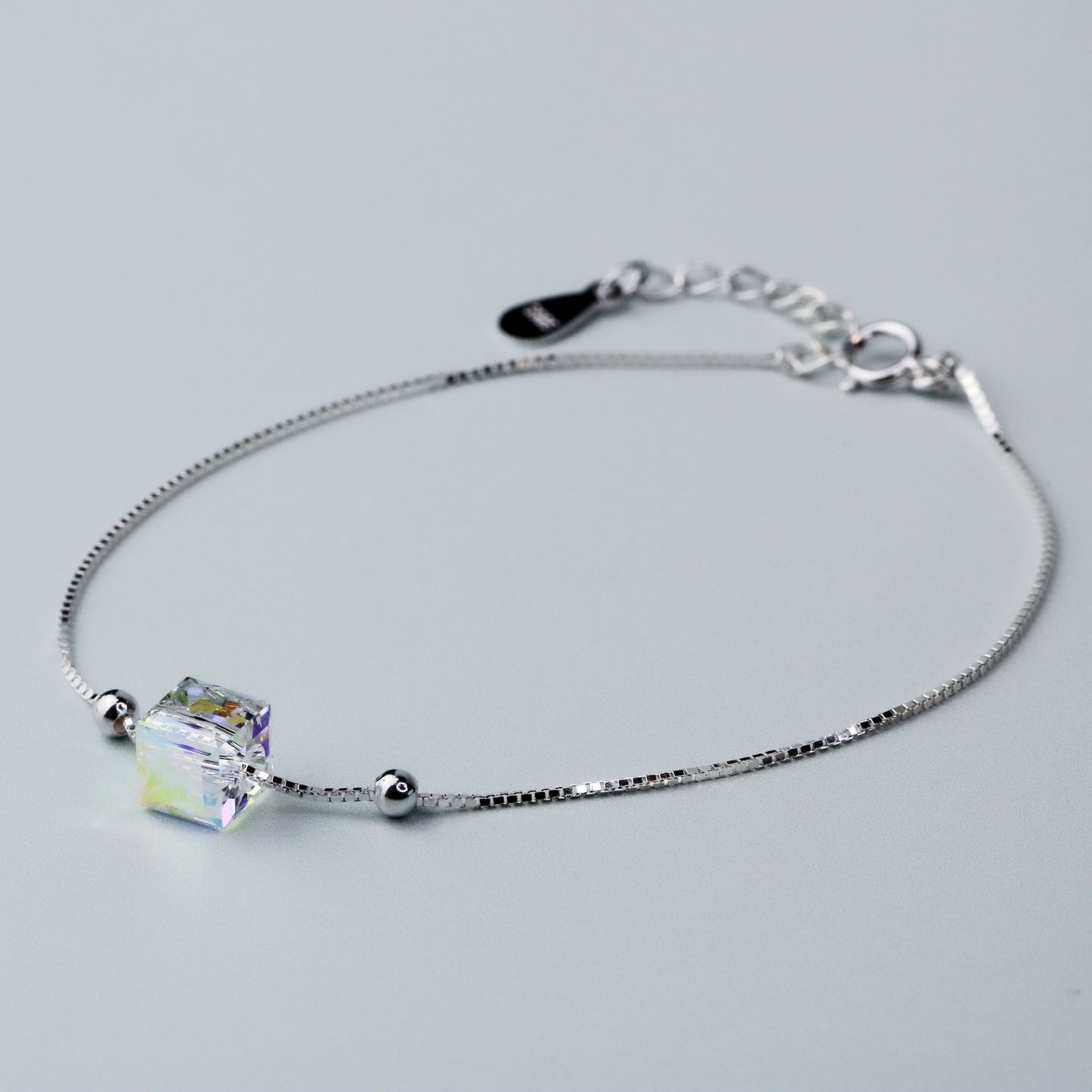 Iridescent Cube Bead Bracelet