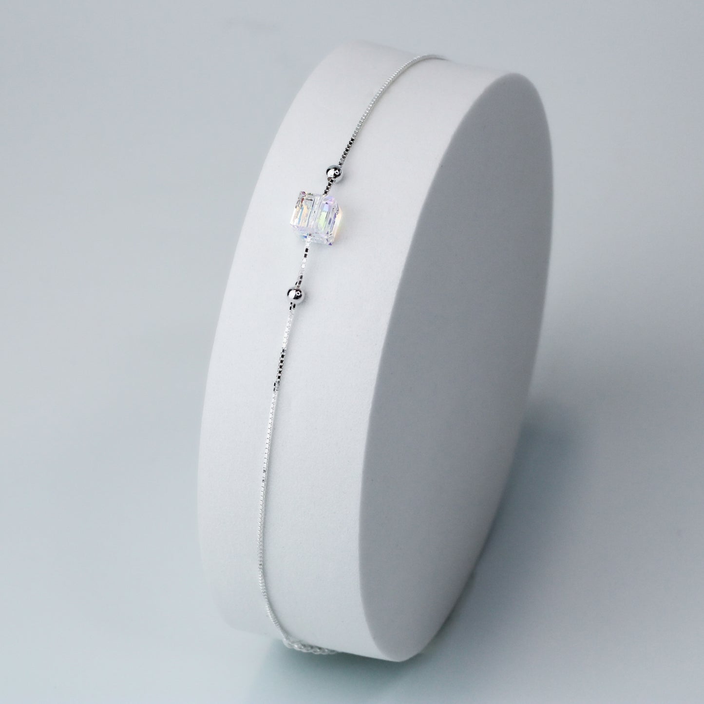 Iridescent Cube Bead Bracelet