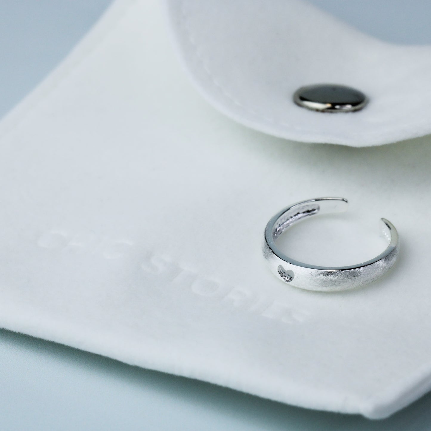 Brushed Silver Heart Cut Out Ring