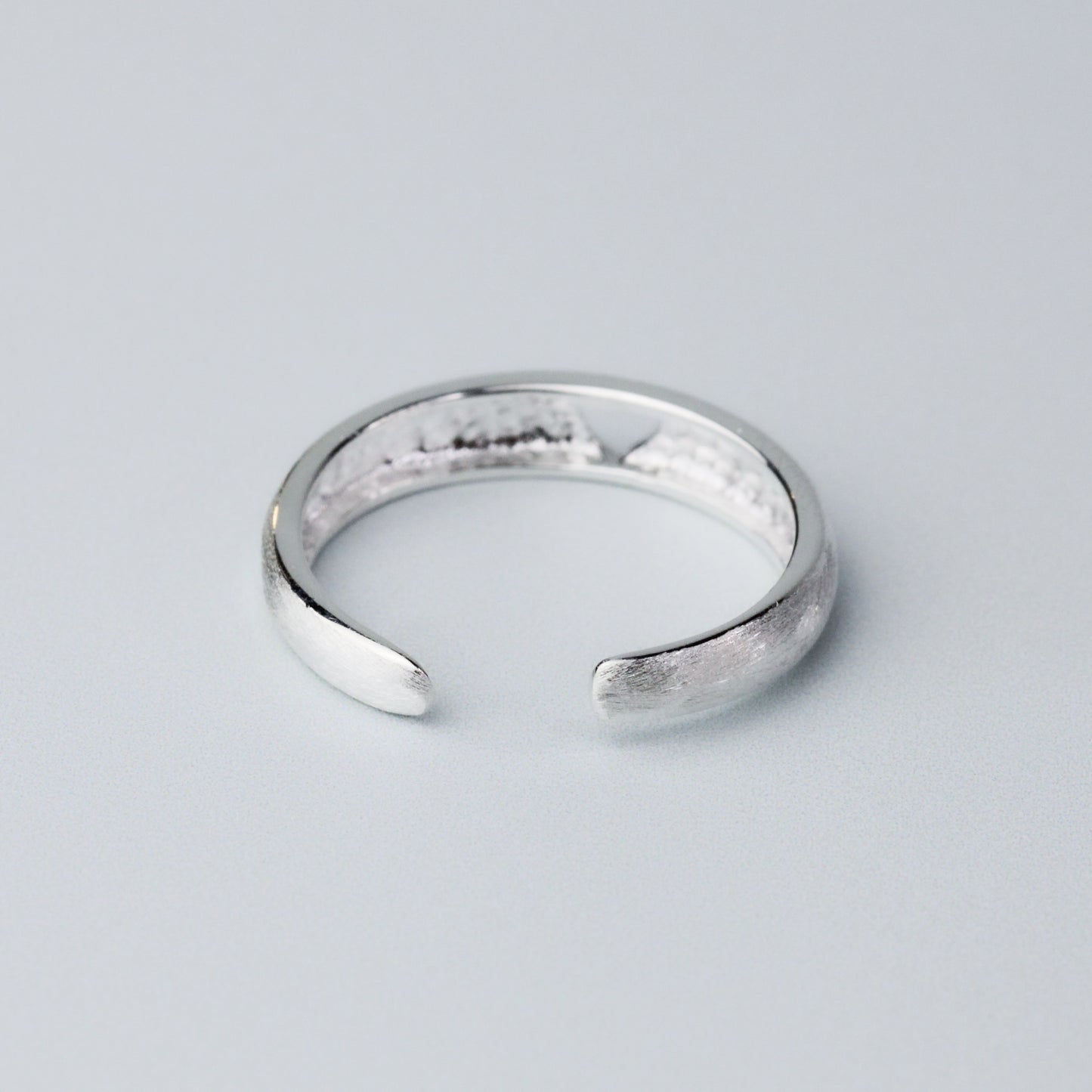 Brushed Silver Heart Cut Out Ring