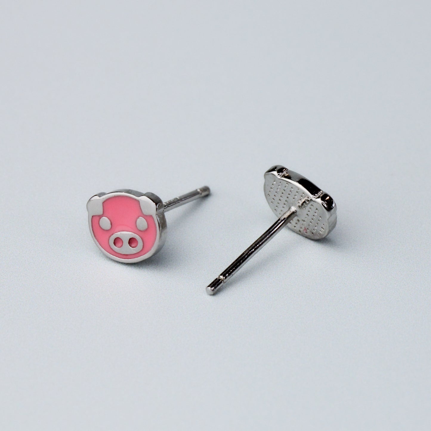 Pink Pig Stud Earrings