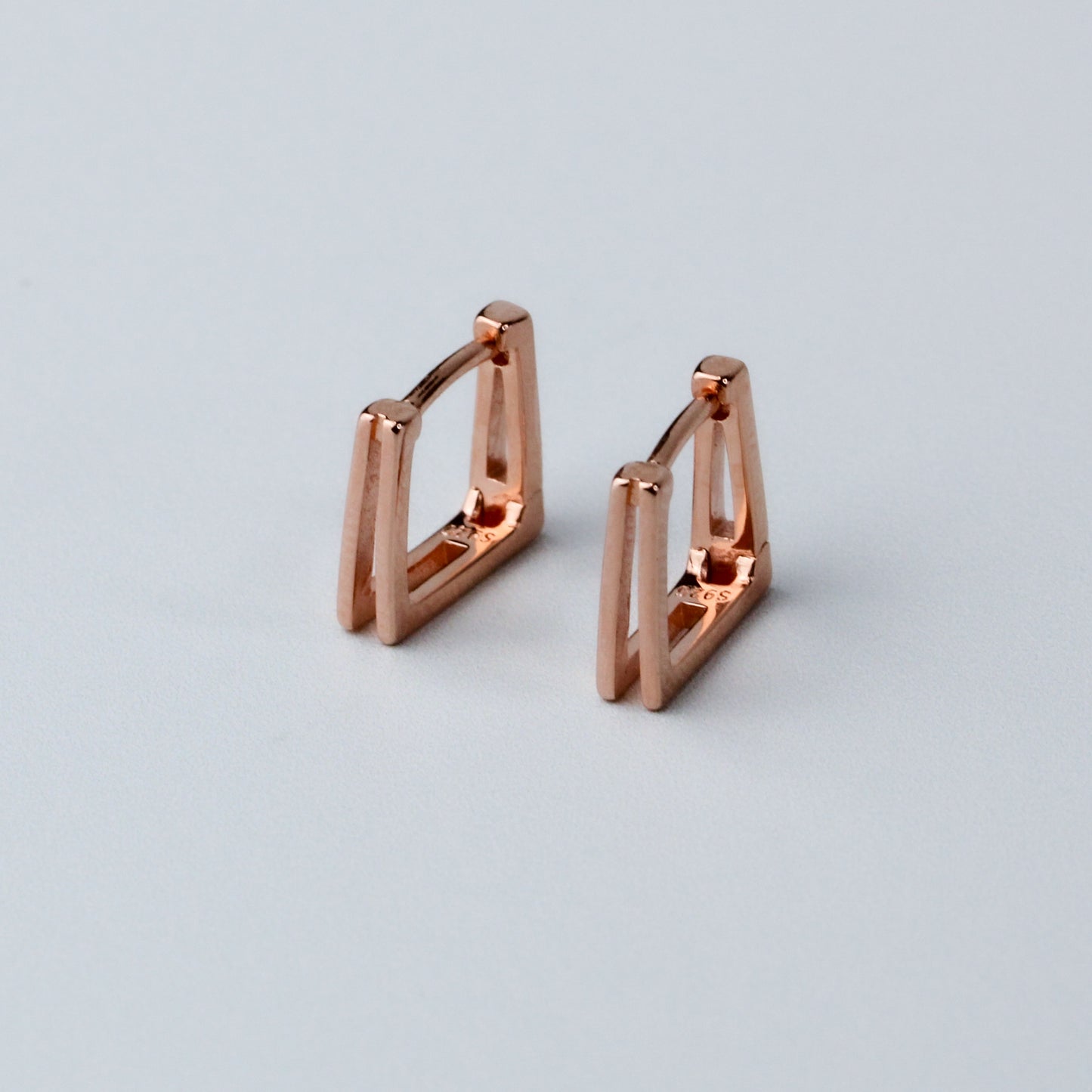 Square Huggie Hoop Earrings