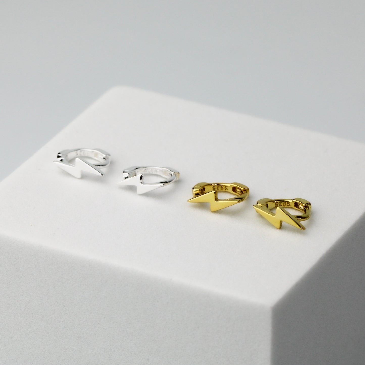 Lightning Bolt Huggie Hoop Earrings