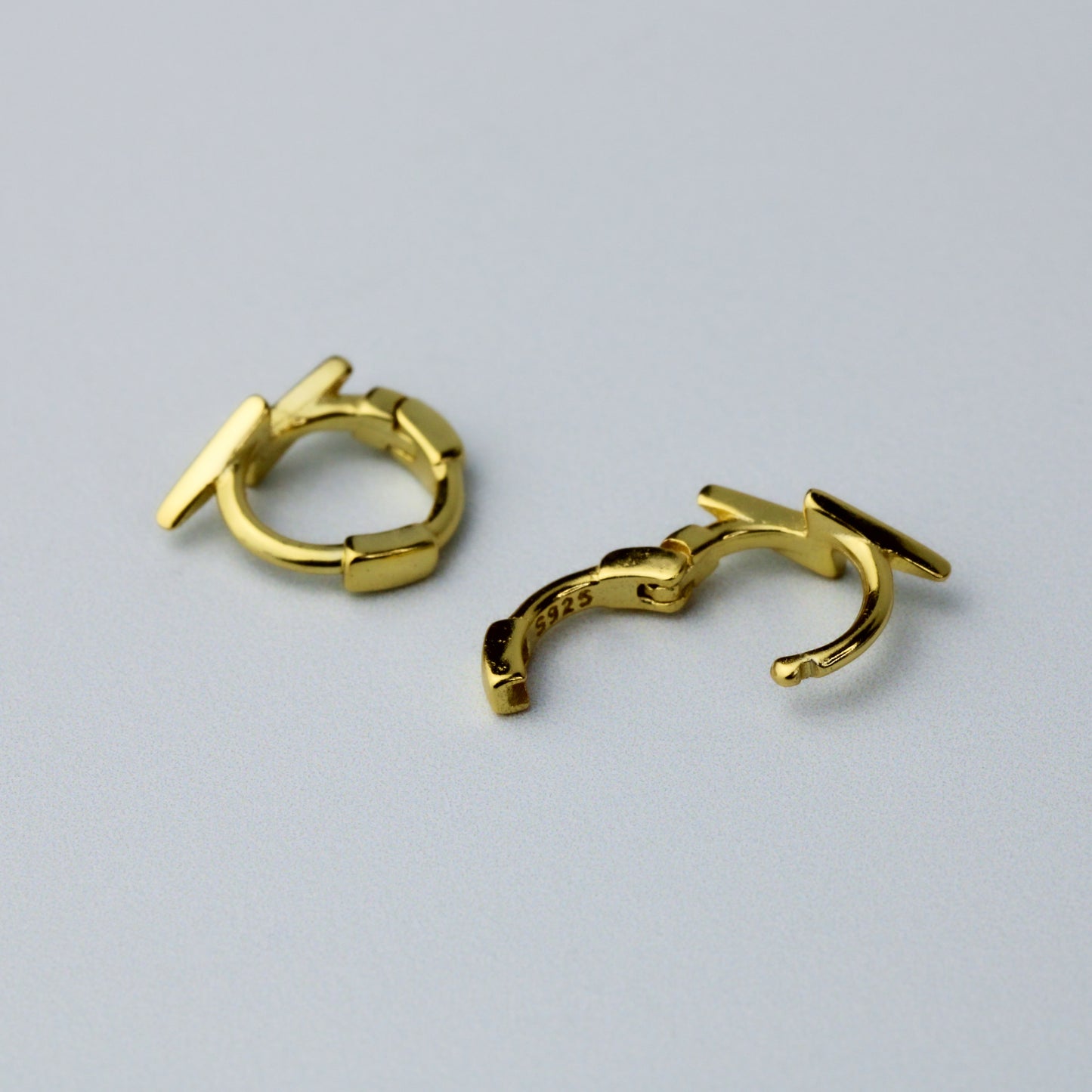 Lightning Bolt Huggie Hoop Earrings
