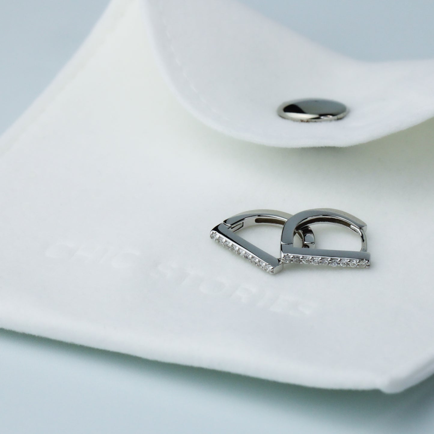 Sparkly Flat Bar Hoop Earrings