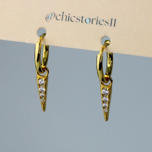 Spike Dangle Huggie Hoop Earrings