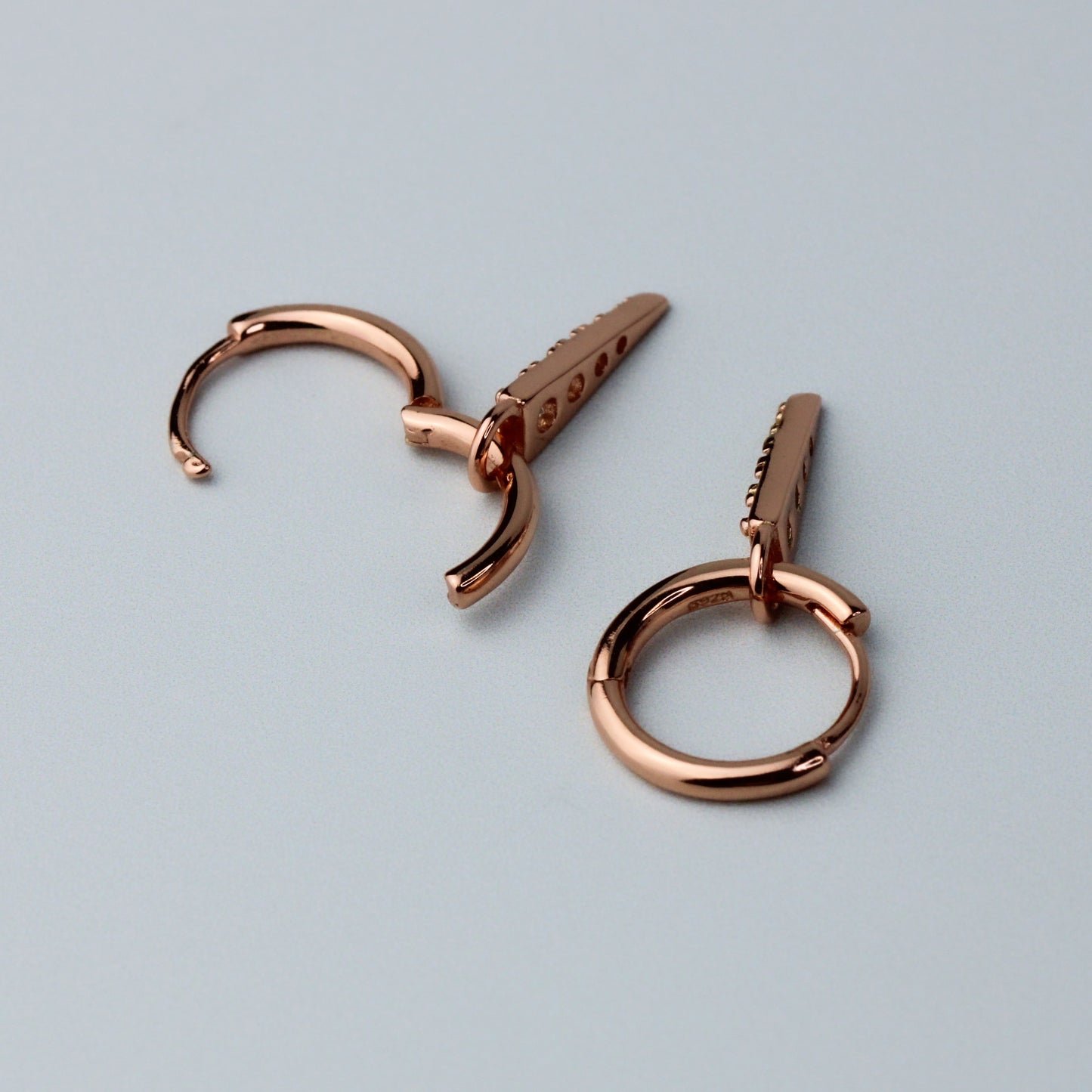 Spike Dangle Huggie Hoop Earrings