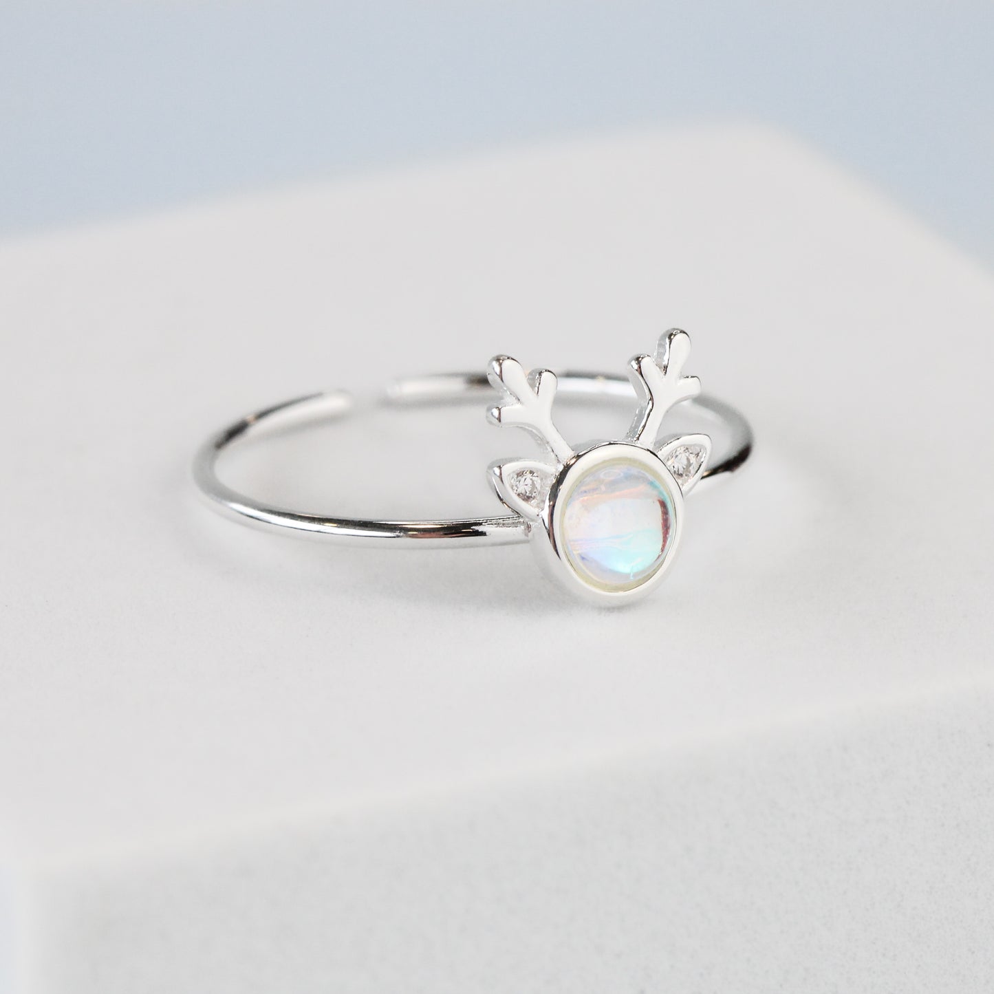 Iridescent Crystal Deer Ring