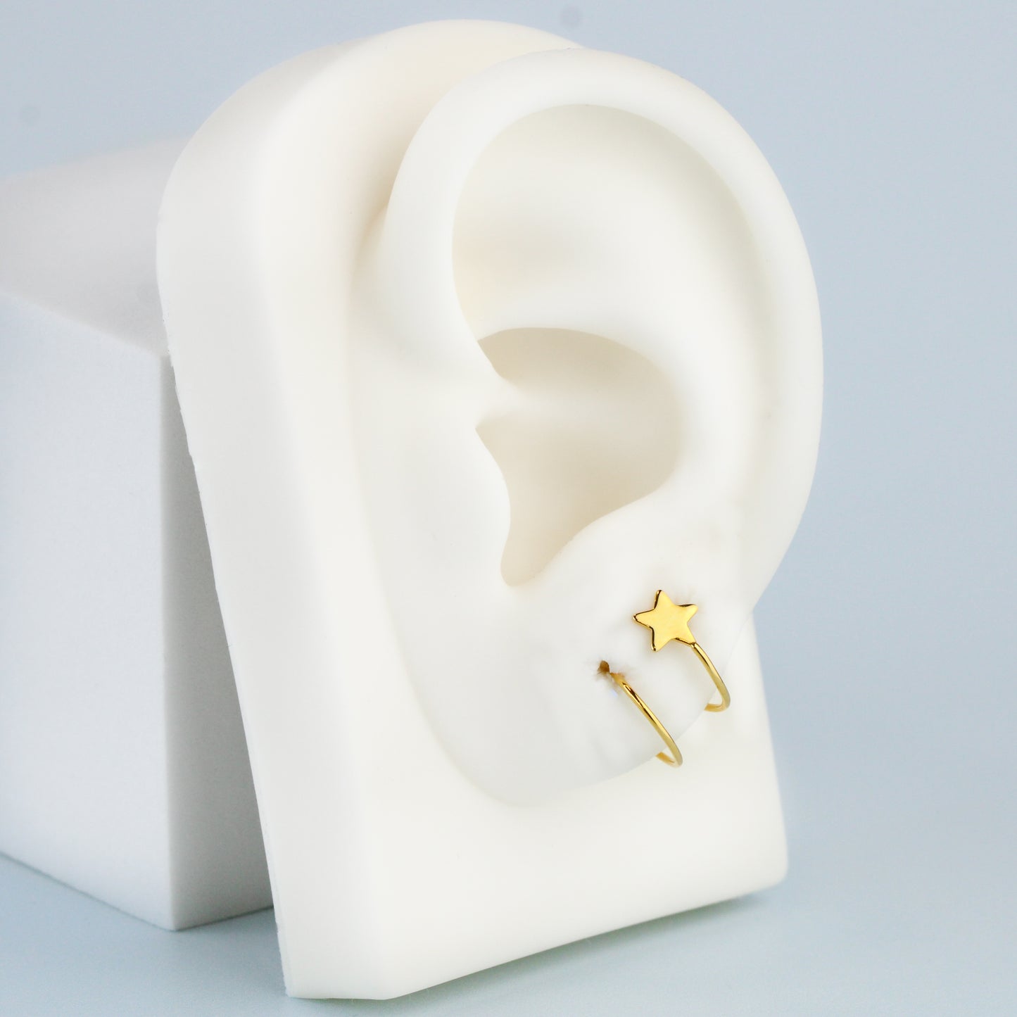 Star Spiral Hoop Earrings