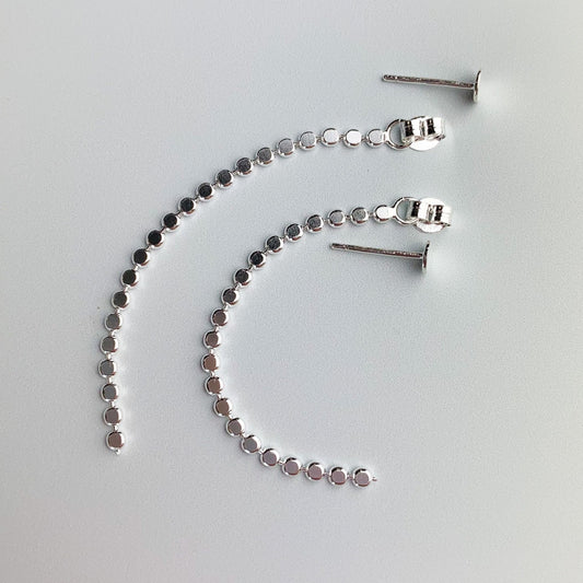 Circle Chain Drop Stud Earrings