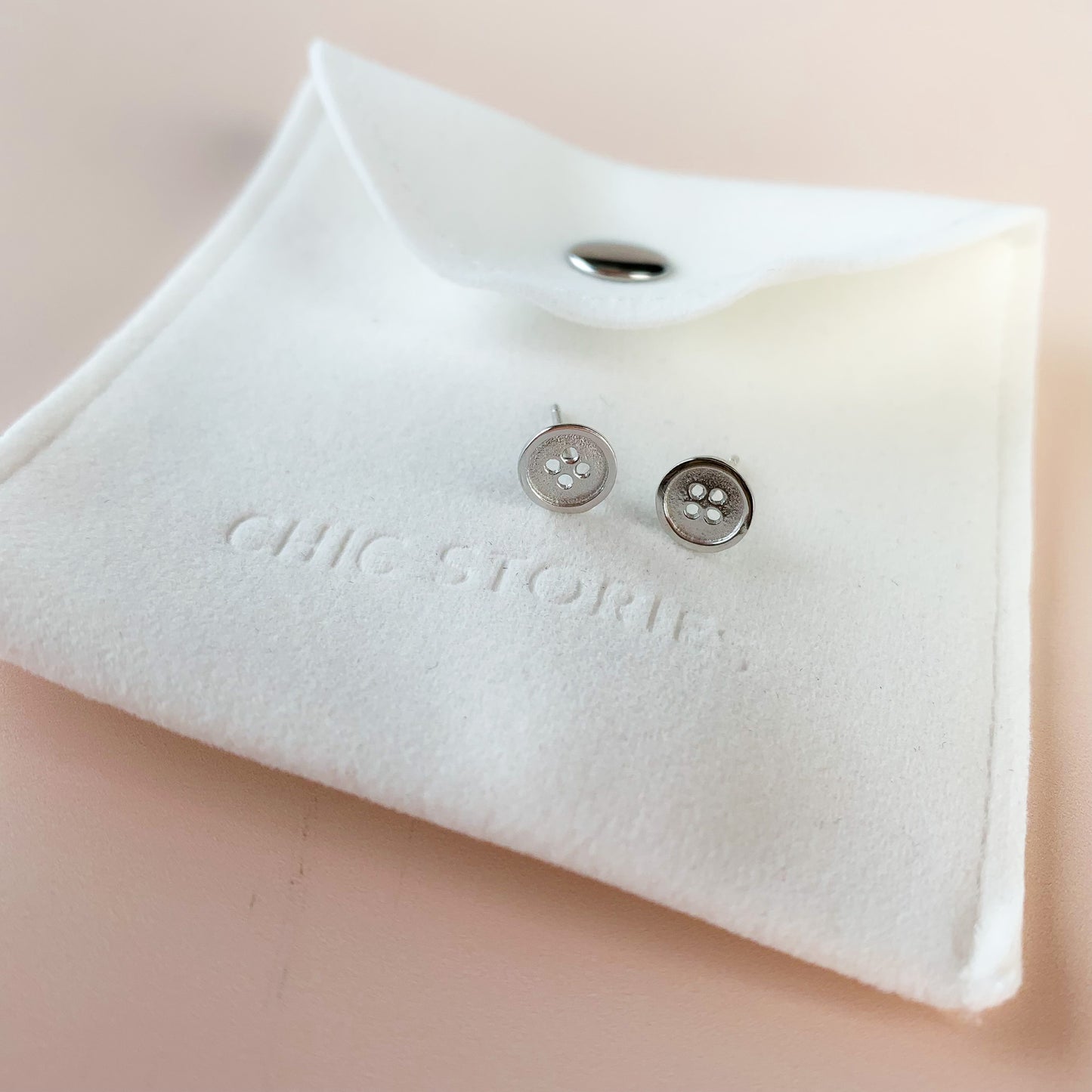 Tiny Button Stud Earrings