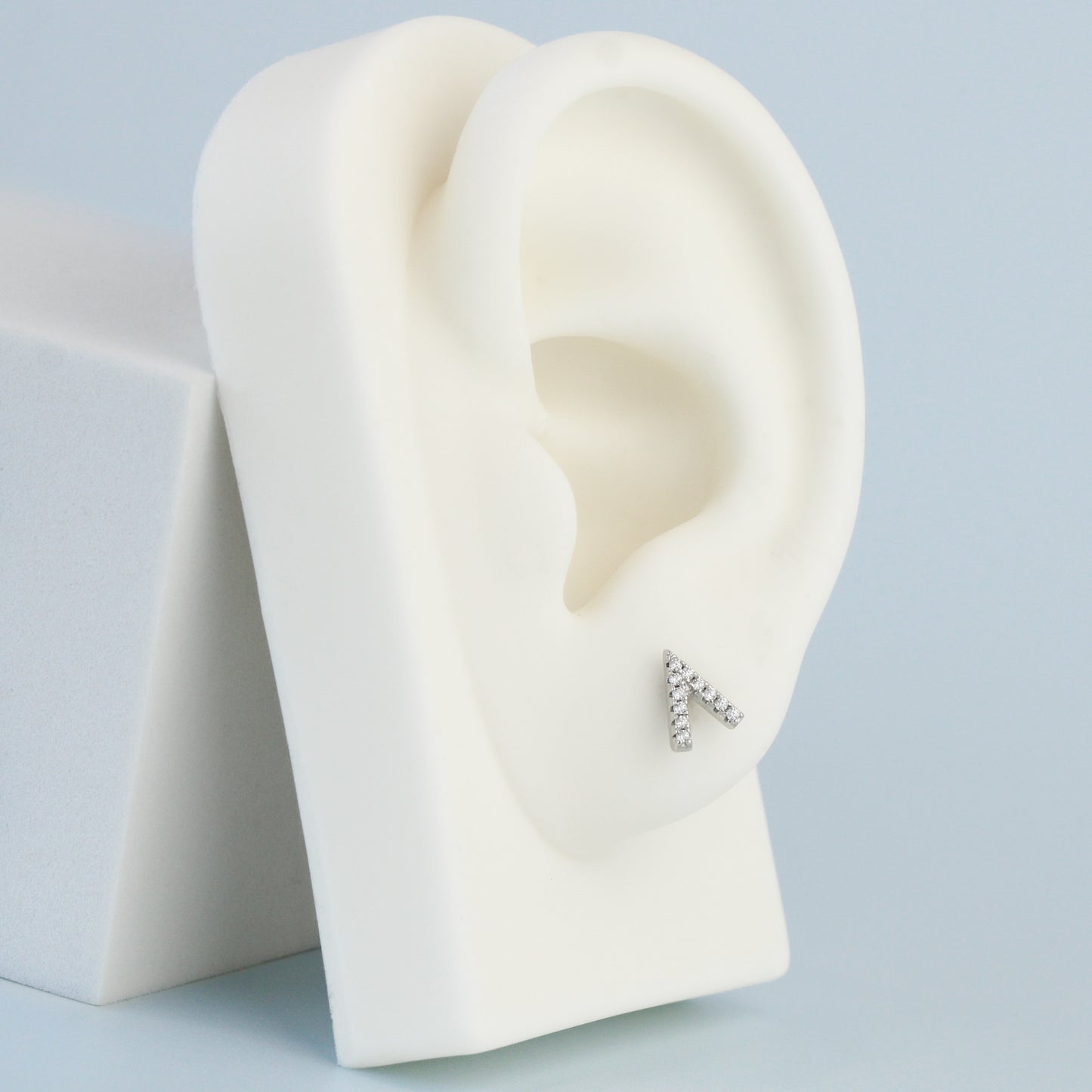 Crystal V Shape Stud Earrings