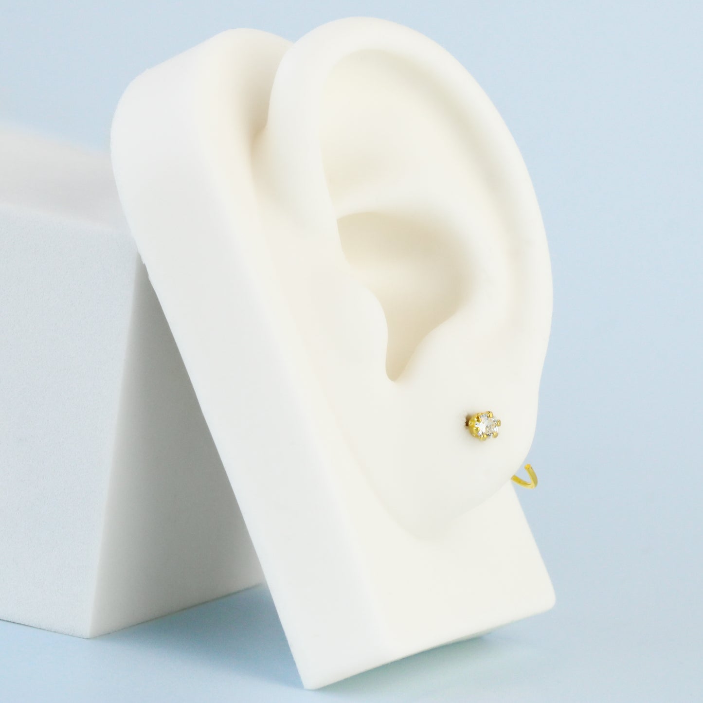 White Crystal Ear Jacket Earrings
