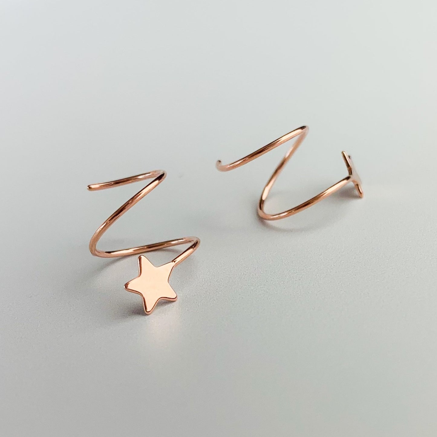 Star Spiral Hoop Earrings