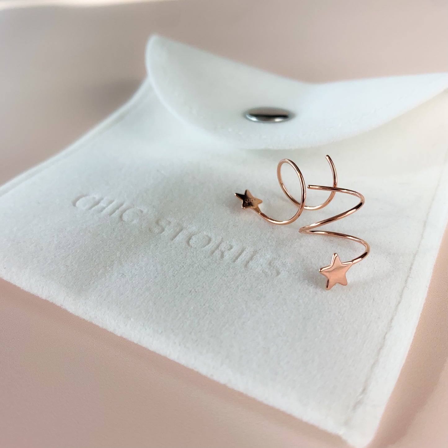 Star Spiral Hoop Earrings