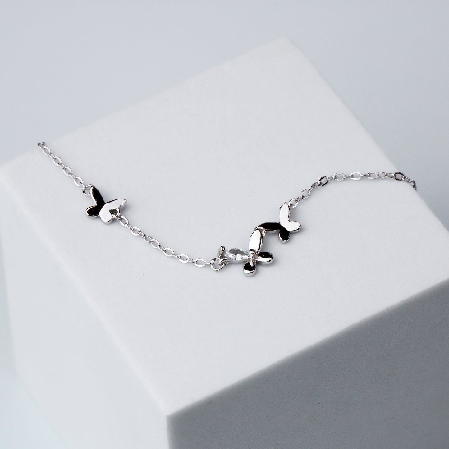 Dainty Butterfly Charm Bracelet