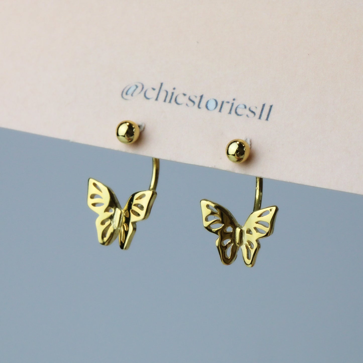 Butterfly Ear Jacket Earrings