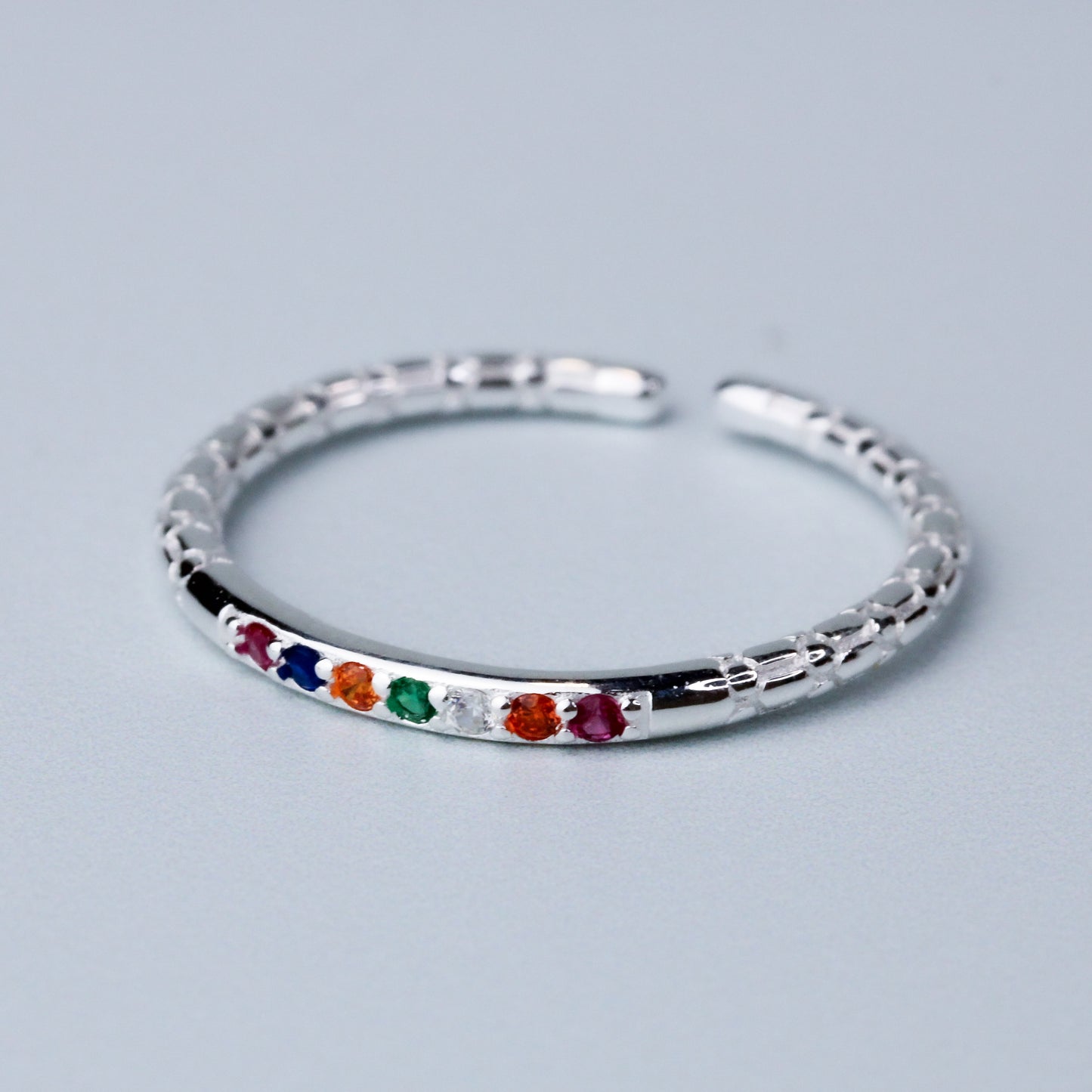 Colourful Crystal Adjustable Ring