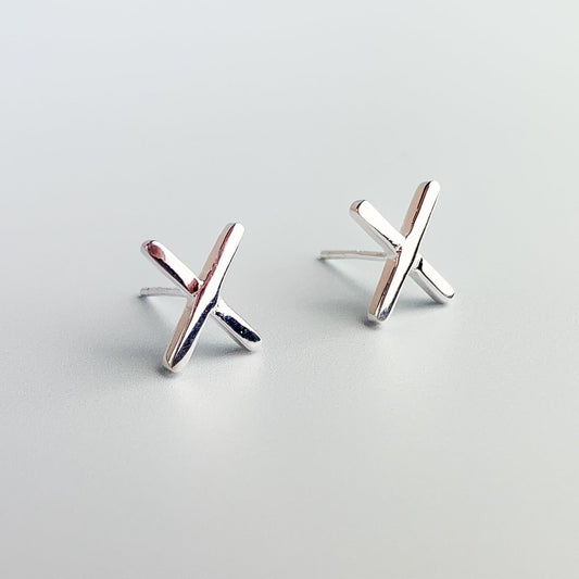 Simple Cross Stud Earrings