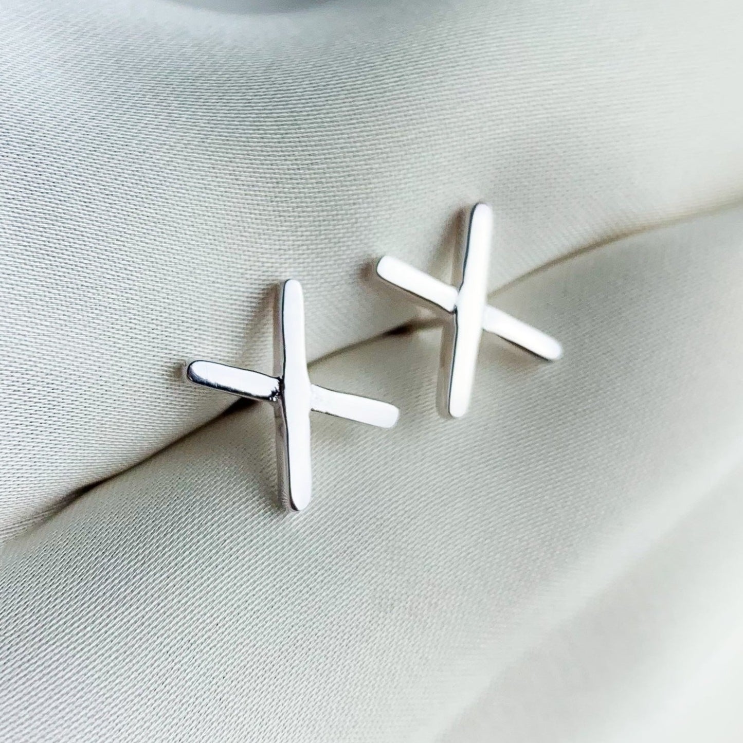Simple Cross Stud Earrings