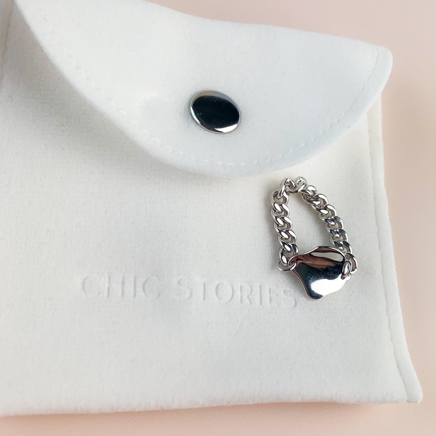 Abstract Pendant Chain Ring