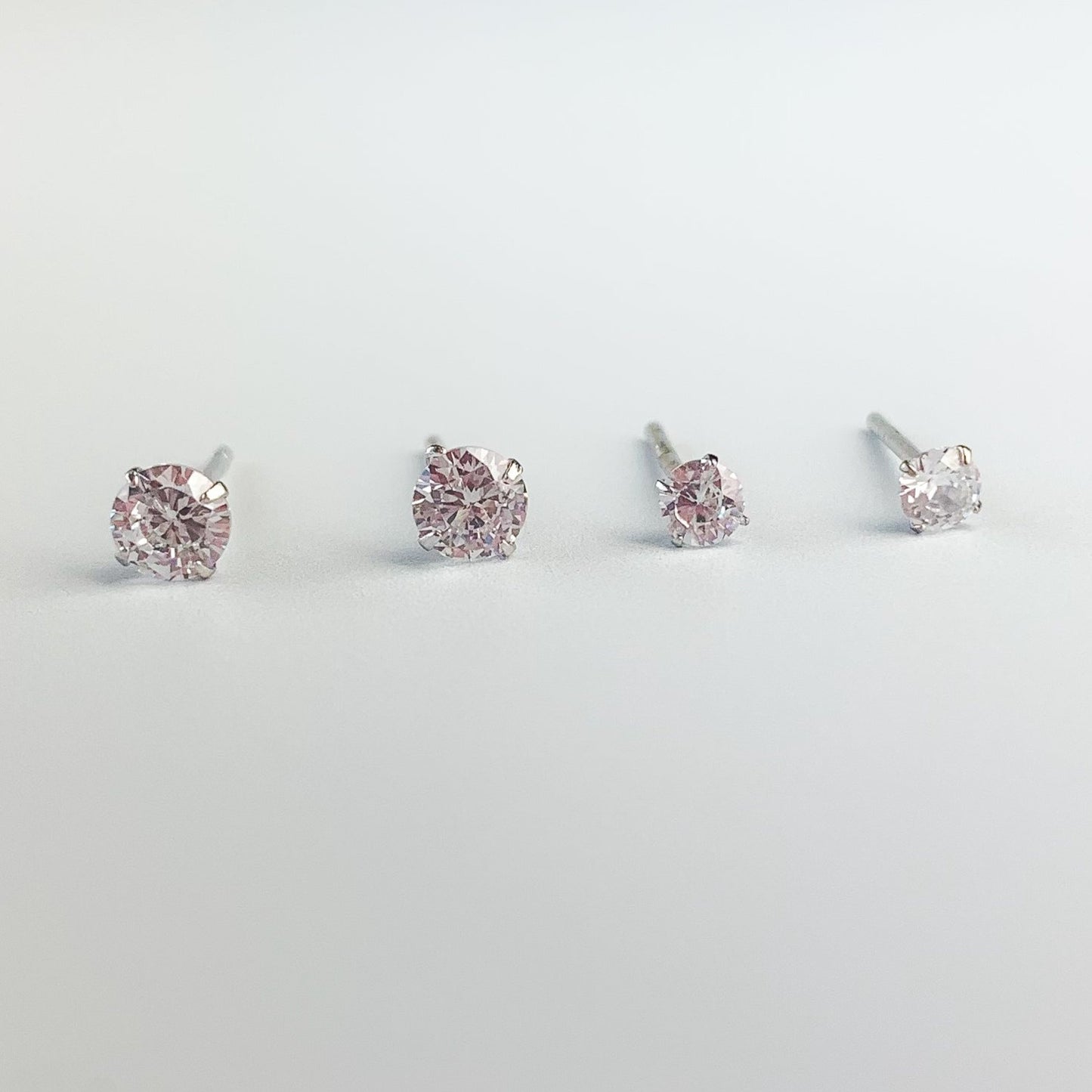 White Crystal Stud Earrings