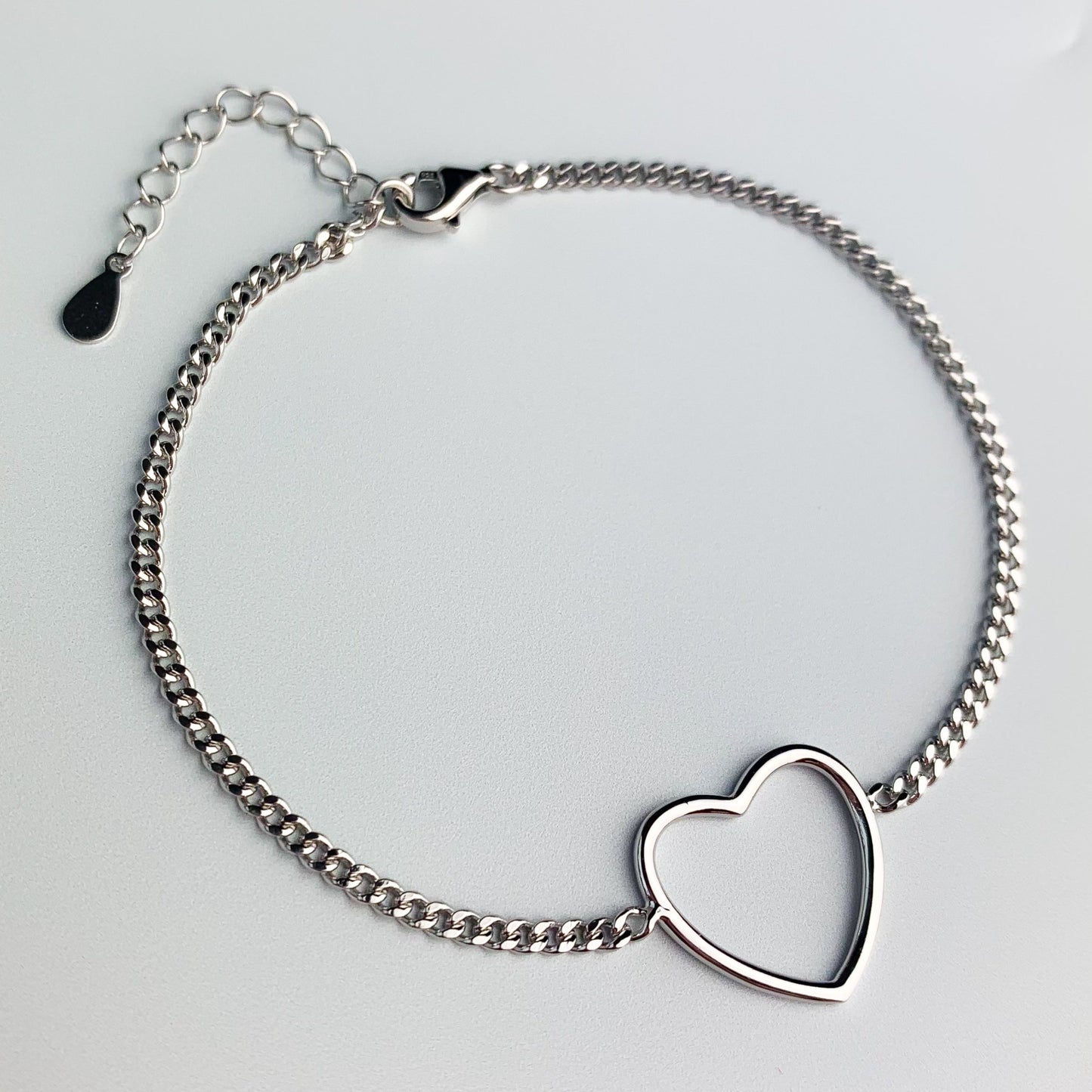 Heart Pendant Chain Bracelet