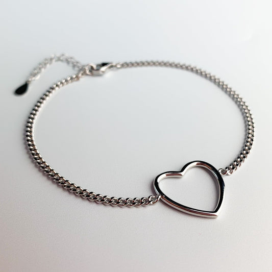 Heart Pendant Chain Bracelet