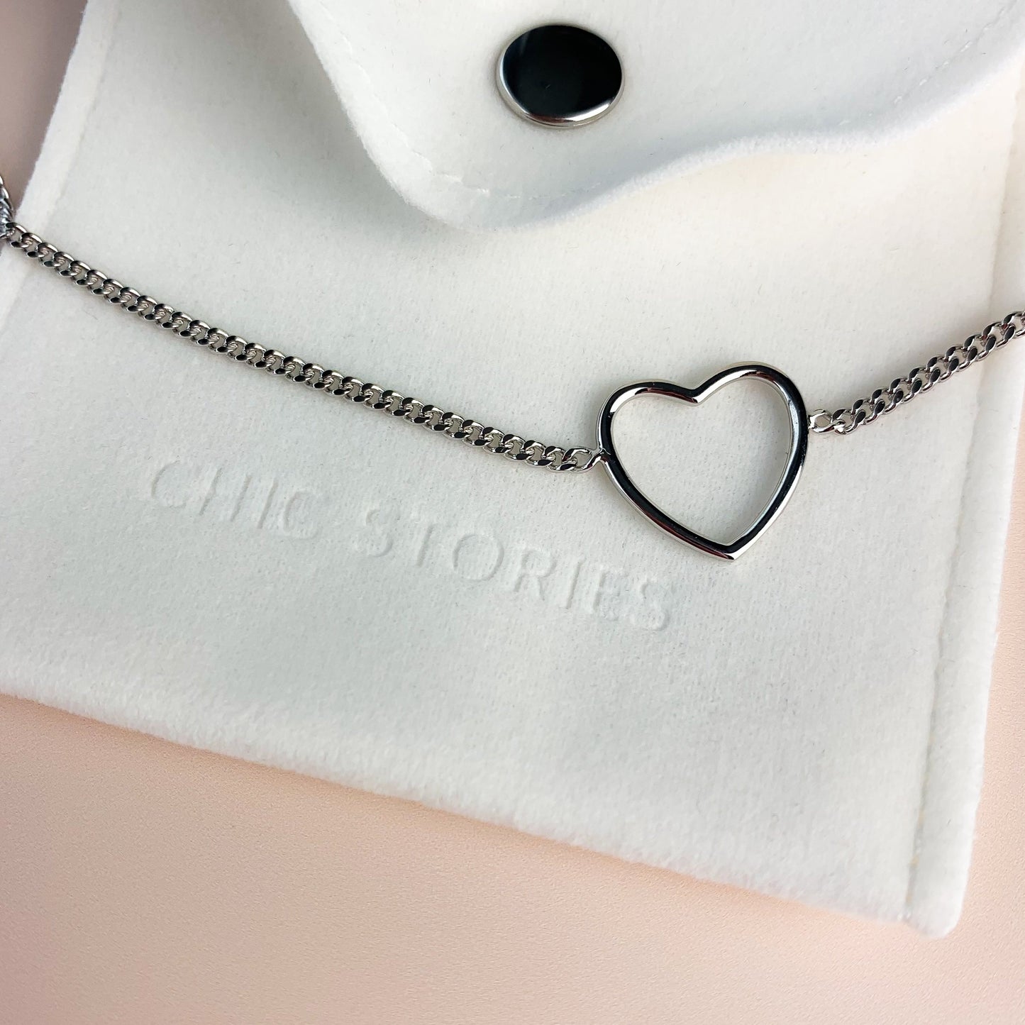 Heart Pendant Chain Bracelet